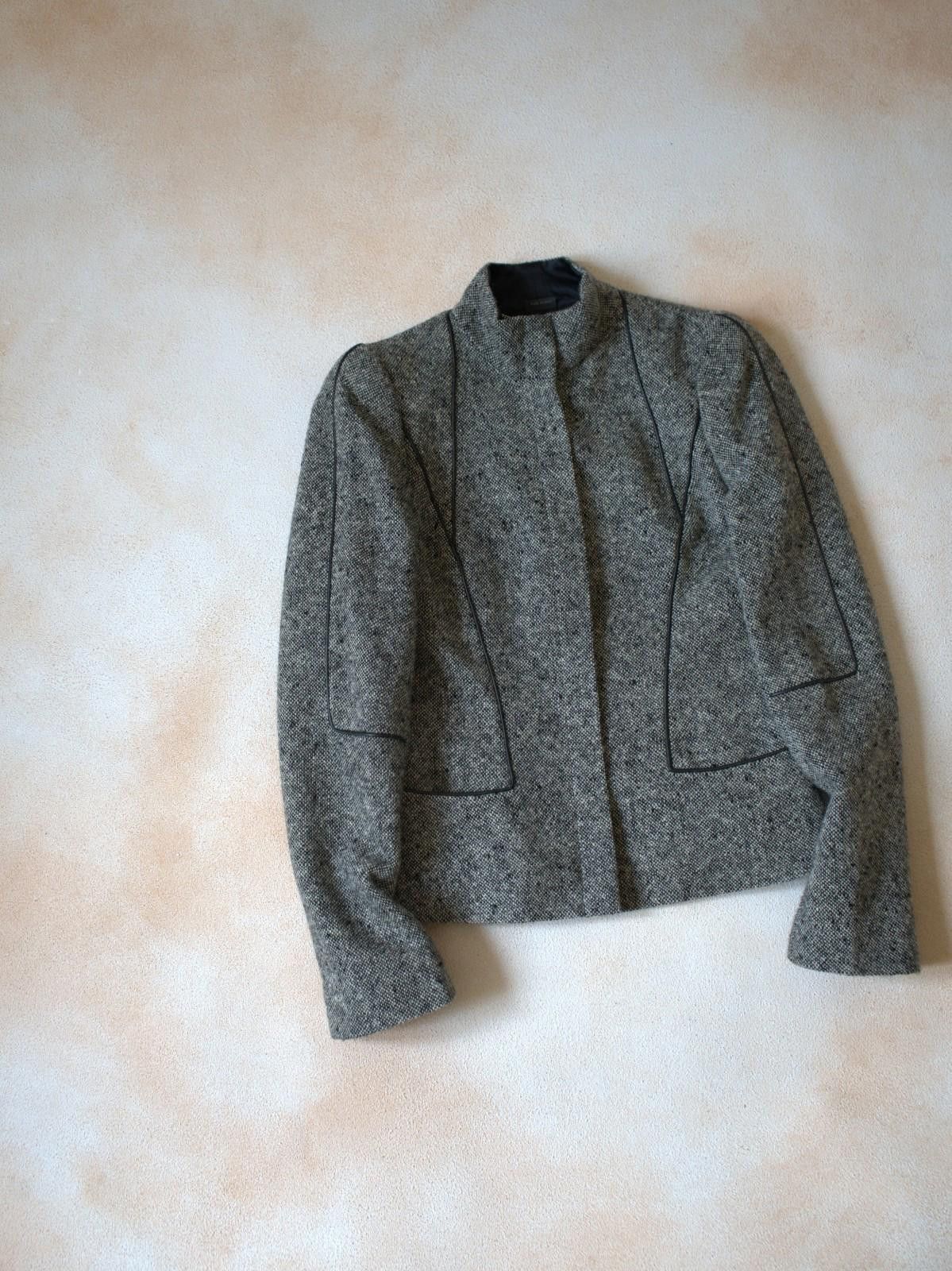 Alexander McQueen F/W 2004 Alexander McQueen Tweed Wool /W Leather Trim Jacket Size S / US 4 / IT 40 - 4 Thumbnail