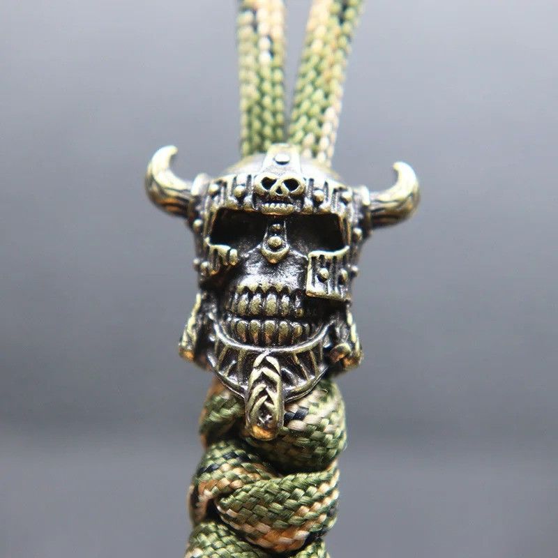 Handmade 2Pcs Viking Pirate Skull Knife Beads Paracord Bead Zipper Size ONE SIZE - 7 Thumbnail