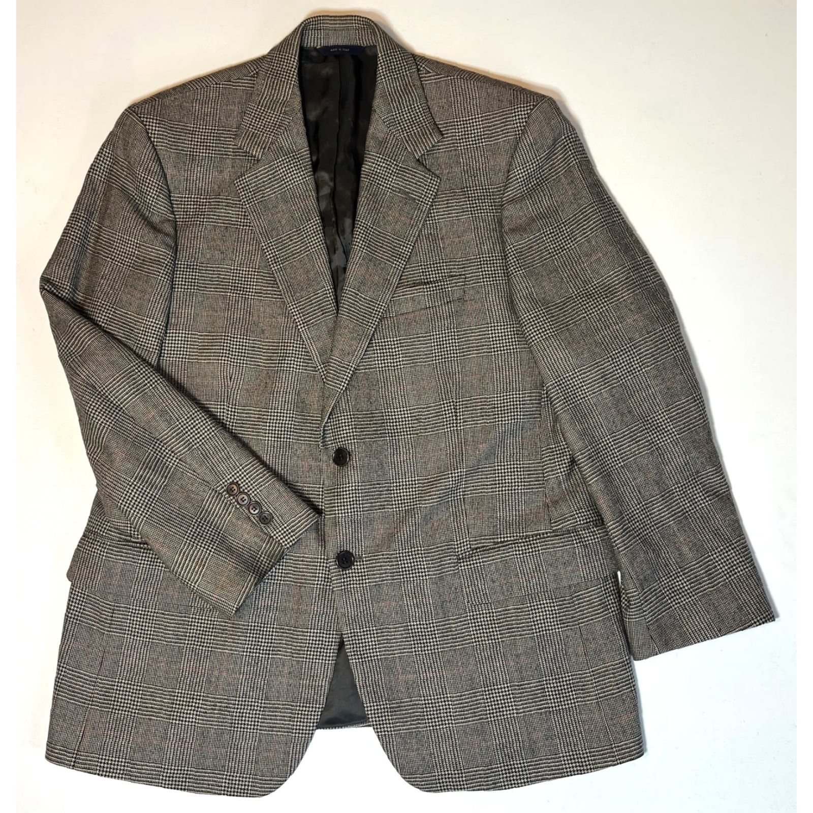 Brooks Brothers Brooks Brothers Blazer Jacket Men's Wool Plaid 42 Short Brown Loro Piana Zelander Made in Italy Size 42R - 3 Thumbnail