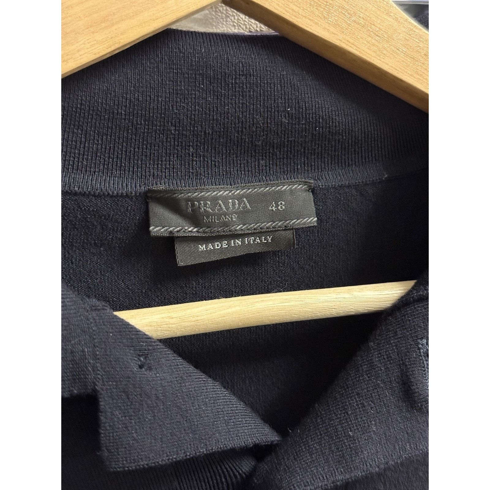 Prada Prada Logo-Embroidered Wool Polo Shirt Size 48 Size US XXL / EU 58 / 5 - 7 Thumbnail