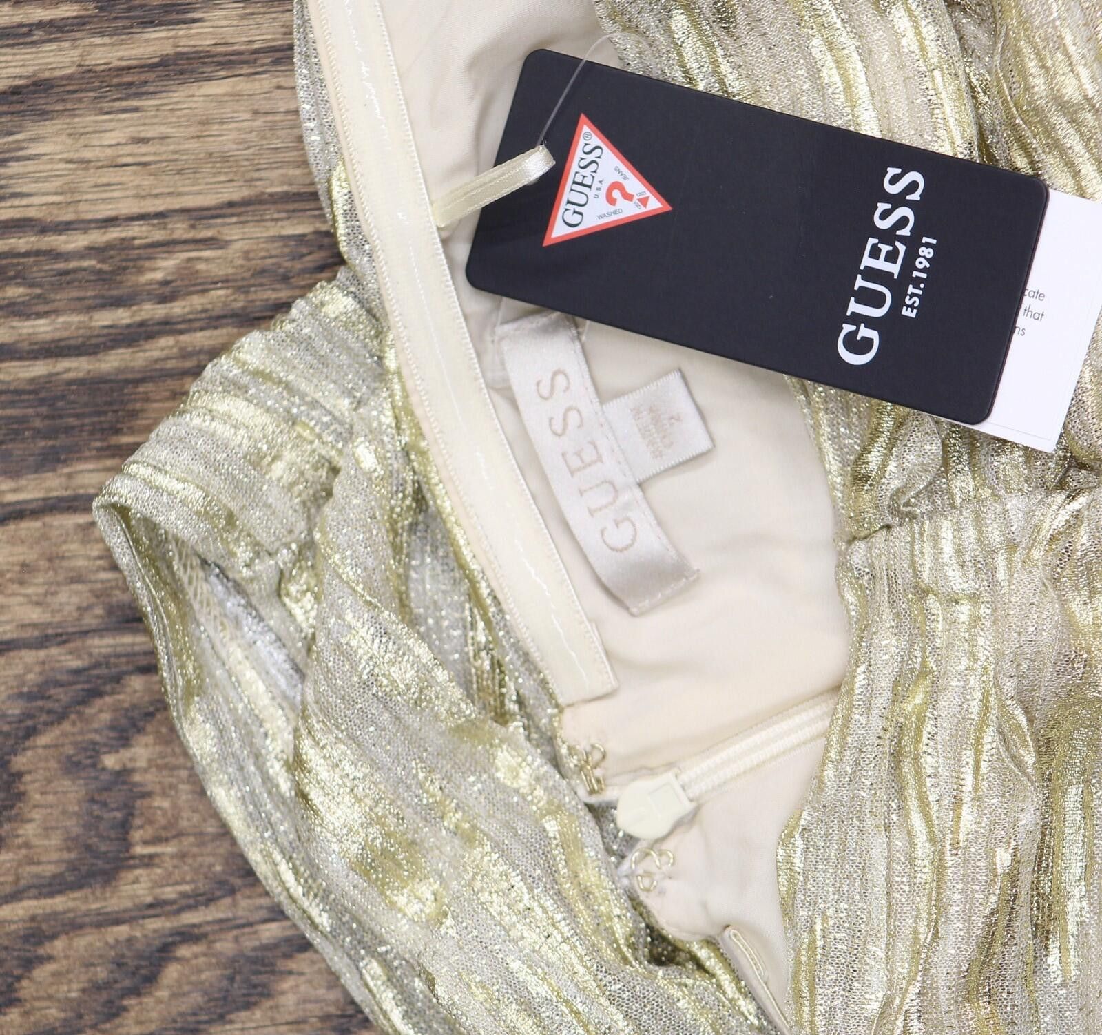 Guess Nwt Guess Womens Solane Metallic Bodycon Dress Gold Multi 2 Size XS / US 0-2 / IT 36-38 - 3 Thumbnail