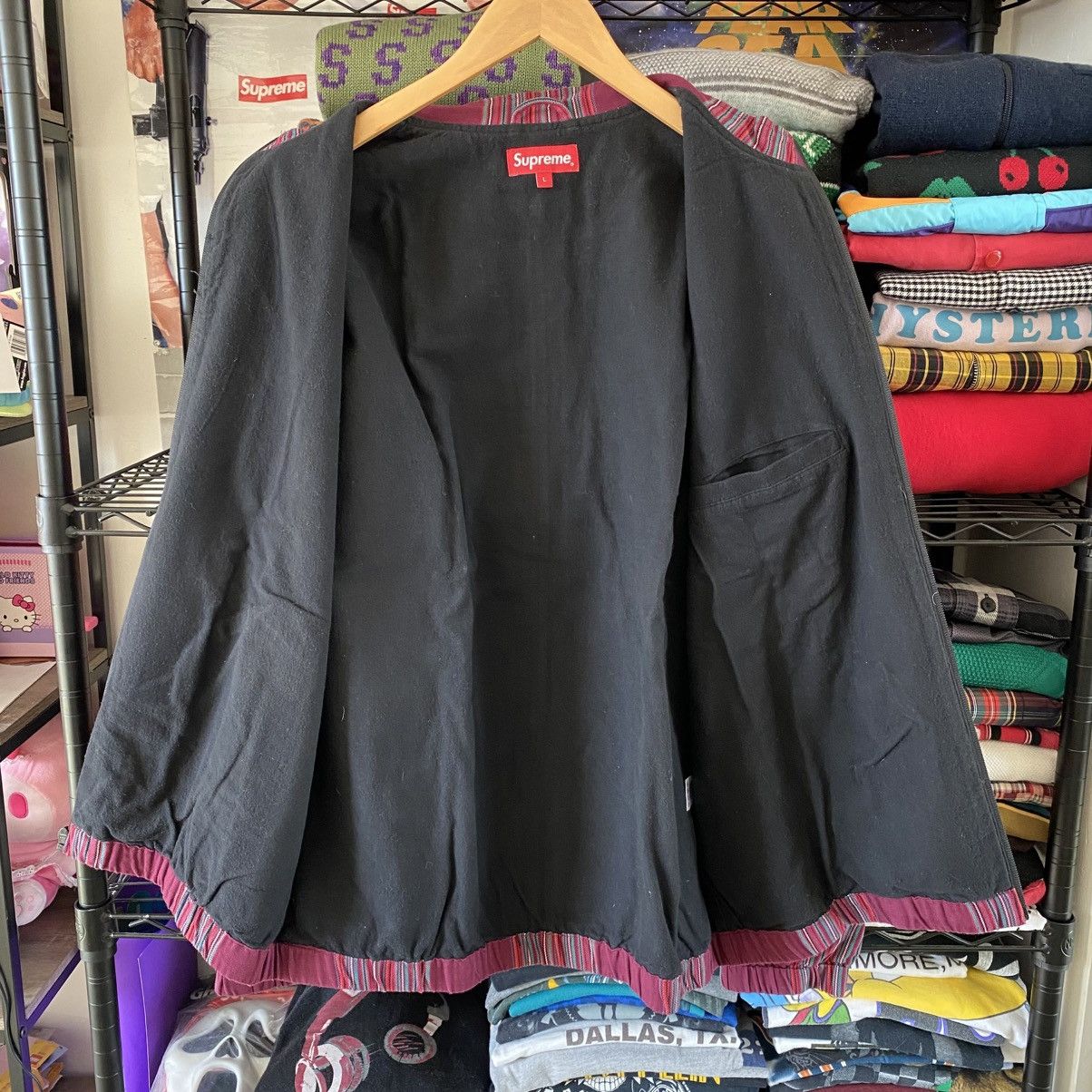 Supreme Supreme Woven Striped Batik Jacket Purple 2018 Vintage Size US L / EU 52-54 / 3 - 4 Thumbnail