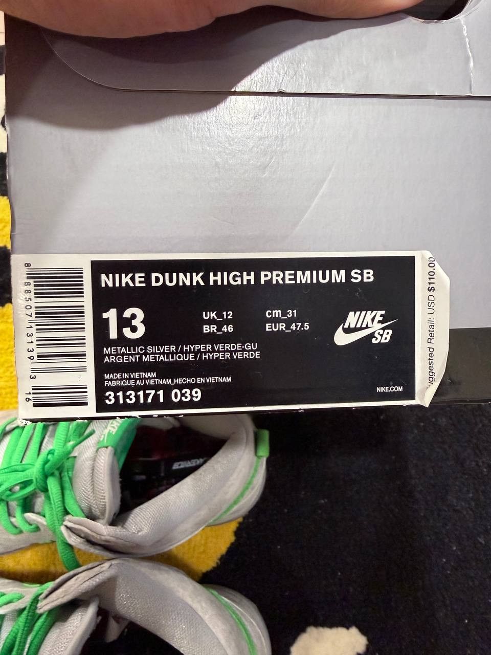 Nike Nike SB Dunk High Silver Box (2016) 313171-039 Size US 13 / EU 46 - 10 Thumbnail