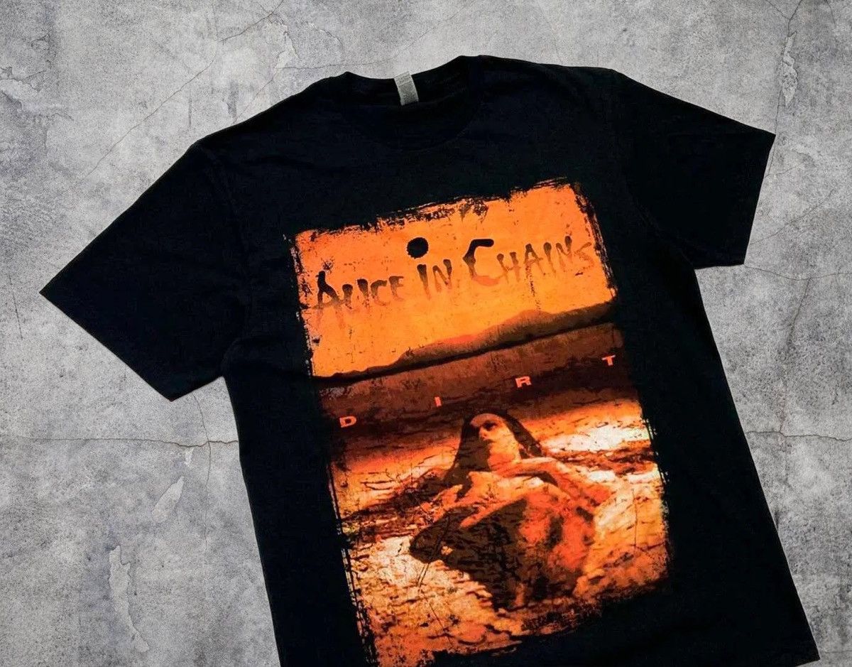 Band Tees Alice In Chains DIRT T-SHIRT 2 SIDED BIG LOGO Grunge 90s Size US XL / EU 56 / 4 - 5 Thumbnail