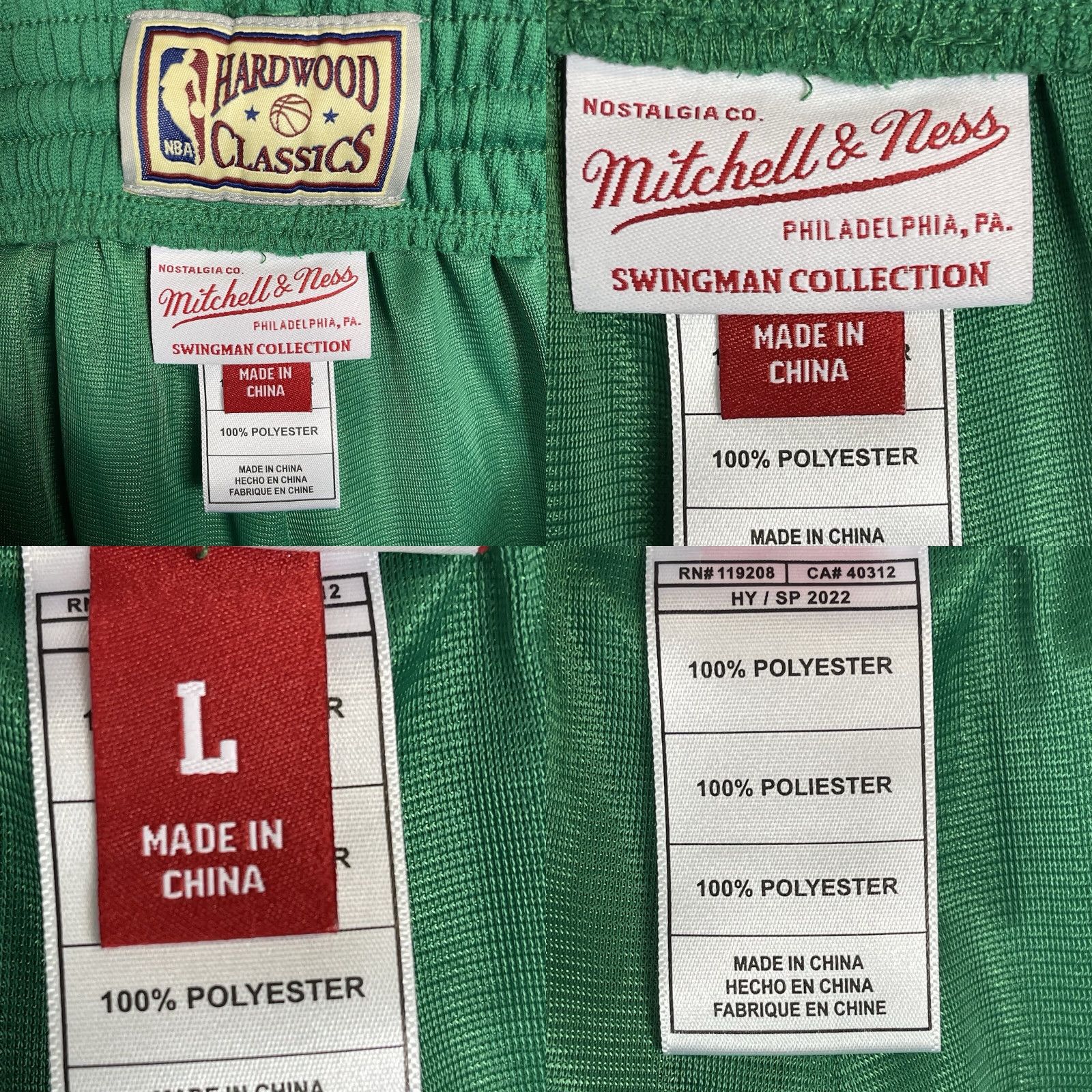 Mitchell & Ness Mitchell & Ness Shorts Mens L Green Swingman Hardwood Classics St Patricks Basketball Activewear Casual mens shorts Size US 33 - 8 Thumbnail
