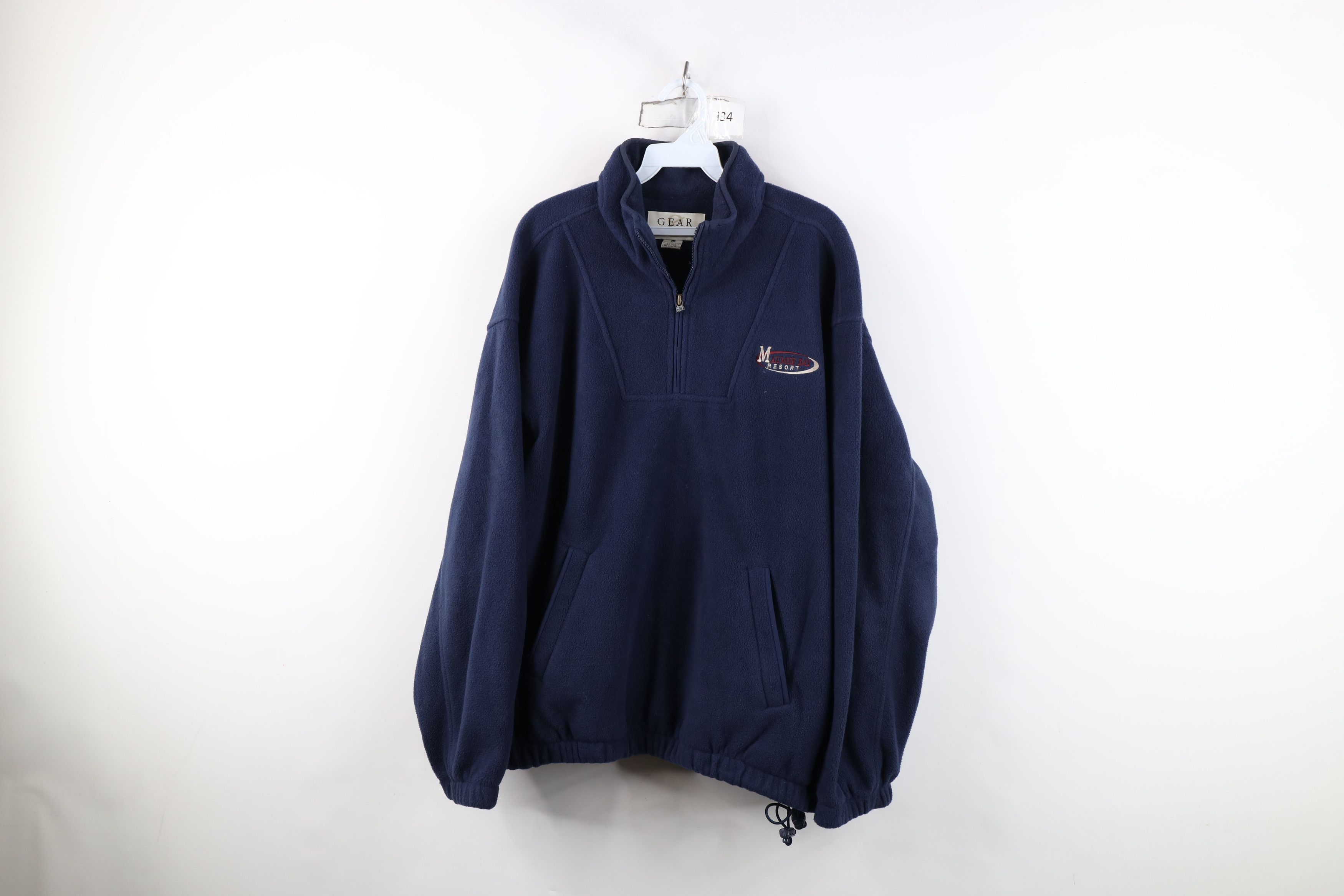 Vintage Vintage 90s Bay Resort Half Zip Fleece Sweater Navy Blue Size US M / EU 48-50 / 2 - 1 Thumbnail