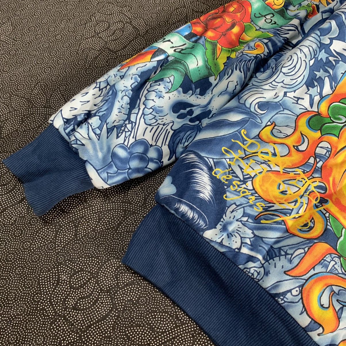 Ed Hardy Rare Ed Hardys Sherpa Zip Hoodie Full Print Oldskuul Art Size US M / EU 48-50 / 2 - 4 Thumbnail