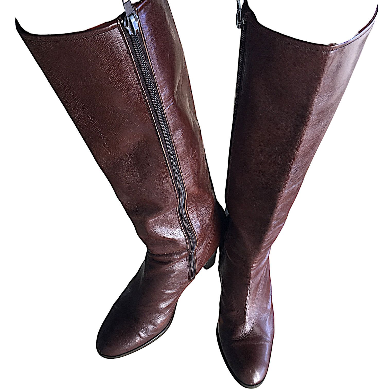 Vintage Brown Leather Cavalry Boots – Vintage 1970s Retro Size US 6 / IT 36 - 7 Thumbnail