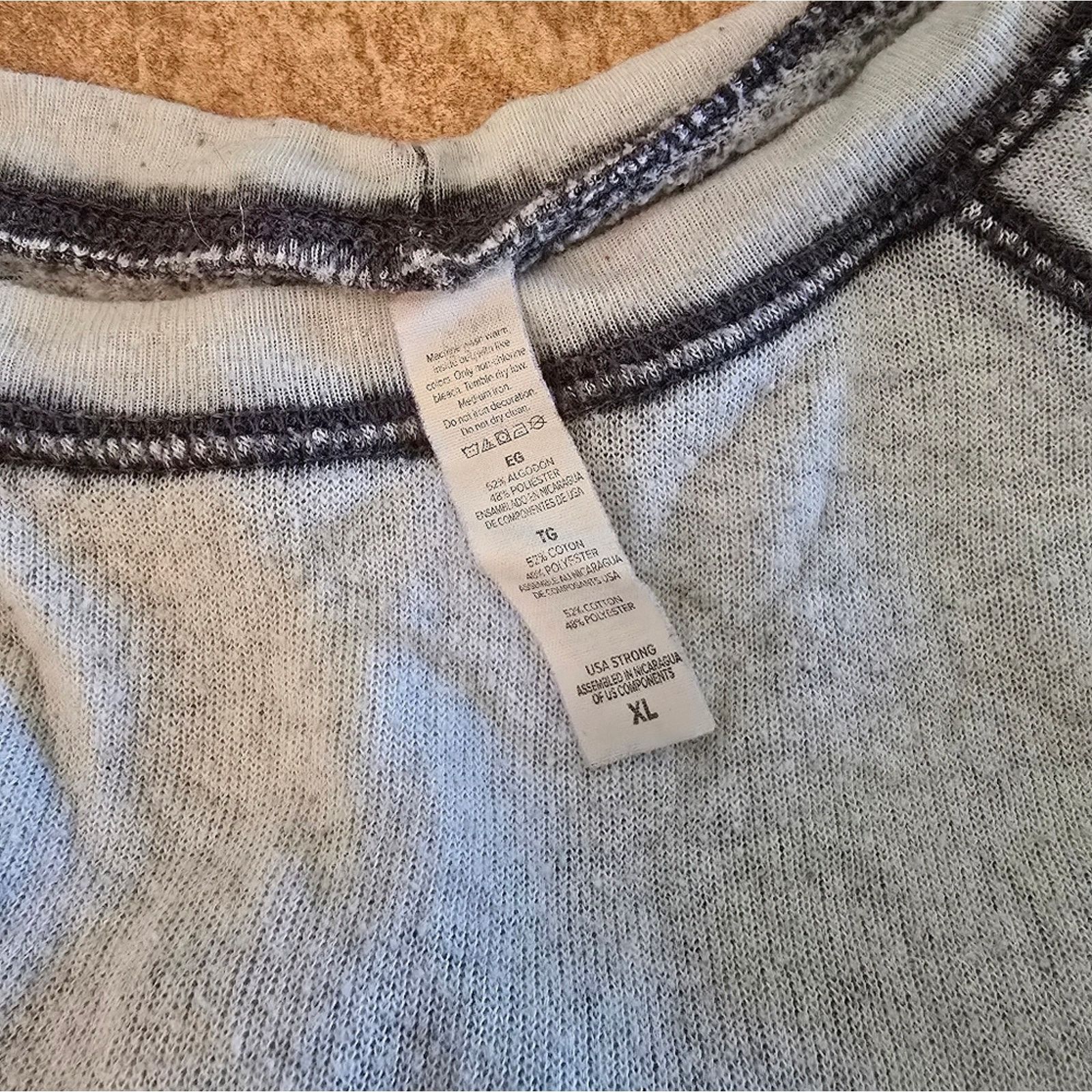 Other Grey White Burnout Thin Sweater Long Sleeve Size XL / US 12-14 / IT 48-50 - 4 Thumbnail