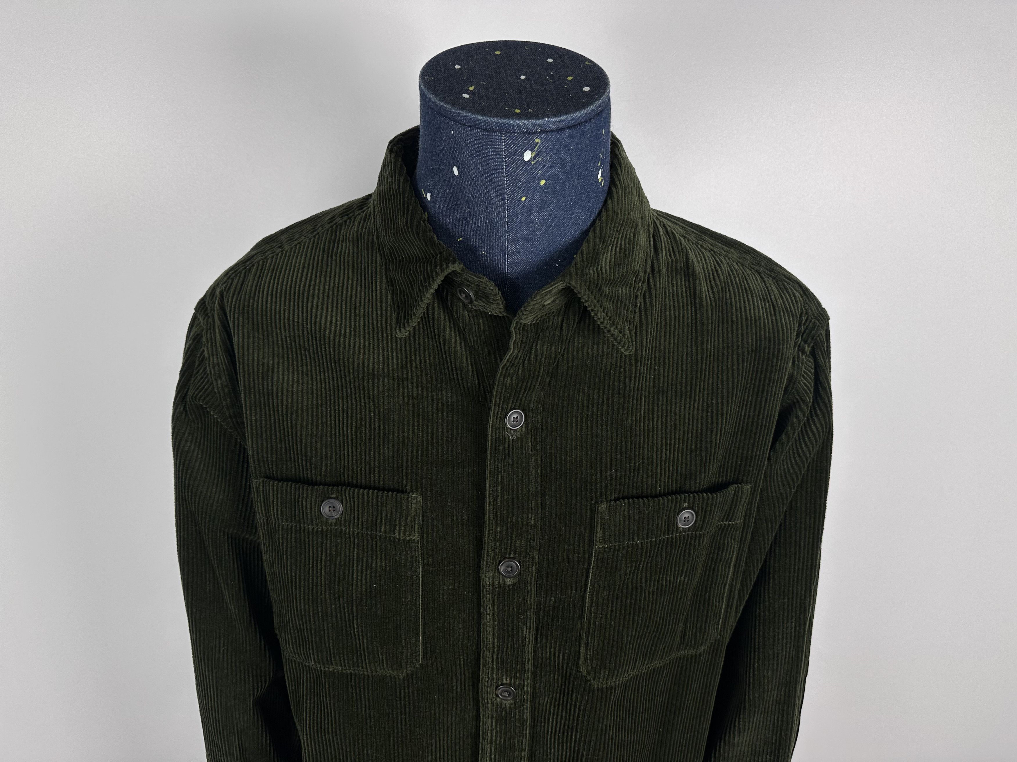 Uniqlo Uni Qlo Corduroy Long Sleeve Over Shirt Green Mens Size M Size US M / EU 48-50 / 2 - 2 Thumbnail