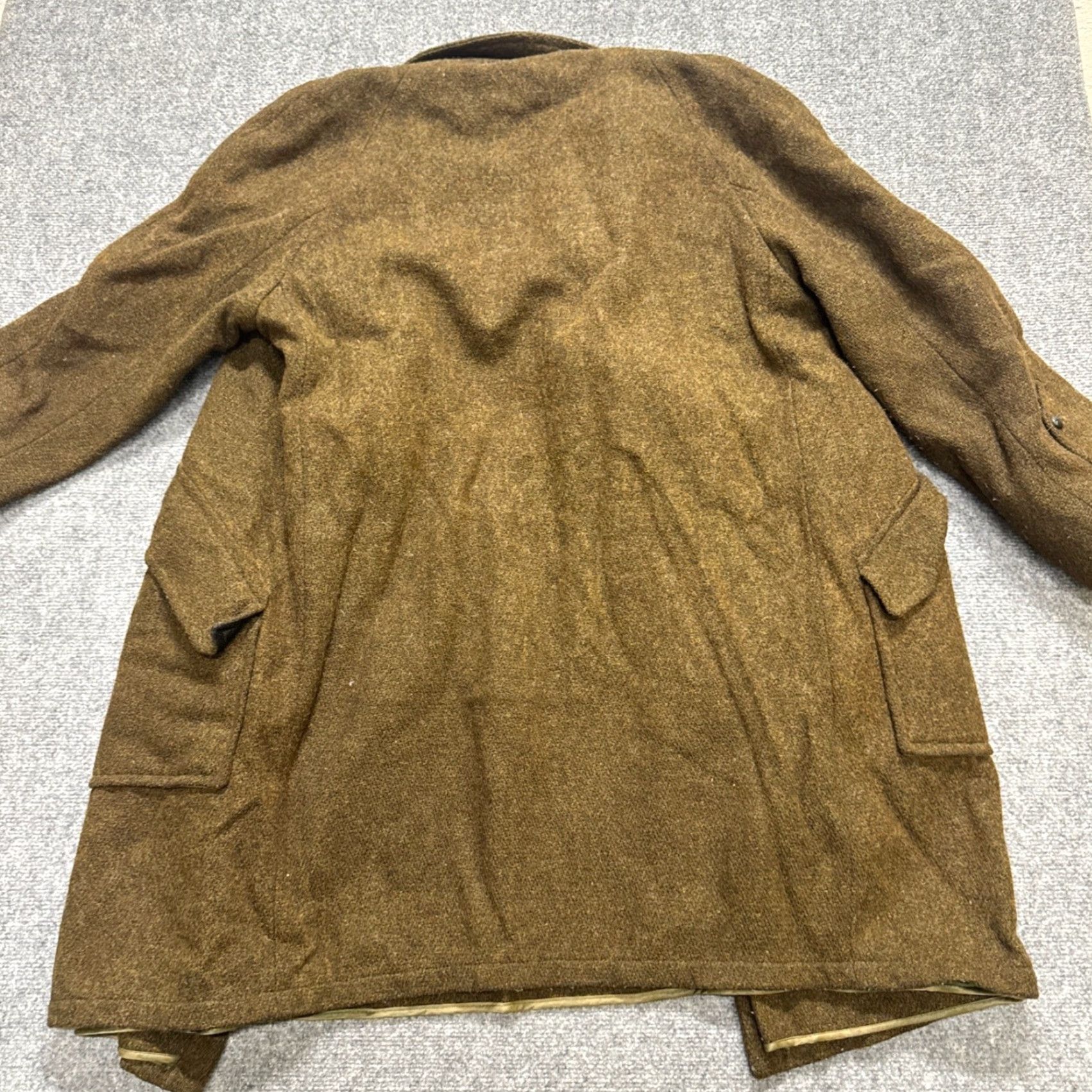 The Unbranded Brand VINTAGE Pea Coat Coat Men L Brown Fur Lined 40L Full Zip Stratojac Size US L / EU 52-54 / 3 - 2 Thumbnail