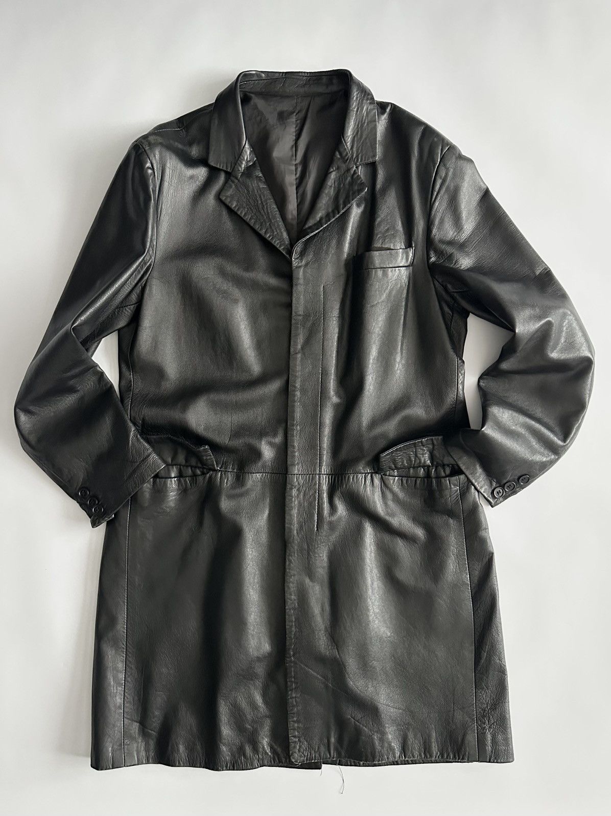 Alexander McQueen Alexander McQueen 90’s Long Leather Coat Size US L / EU 52-54 / 3 - 6 Thumbnail
