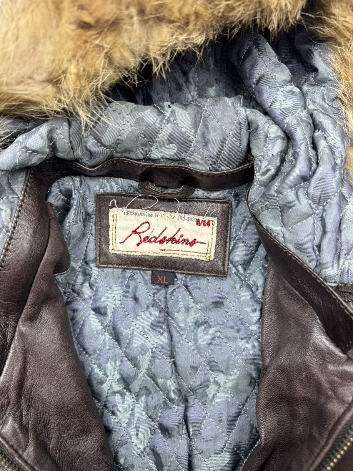 Vintage Vintage Redskins Woman's Faux Fur Leather Jacket Size XL / US 12-14 / IT 48-50 - 7 Thumbnail