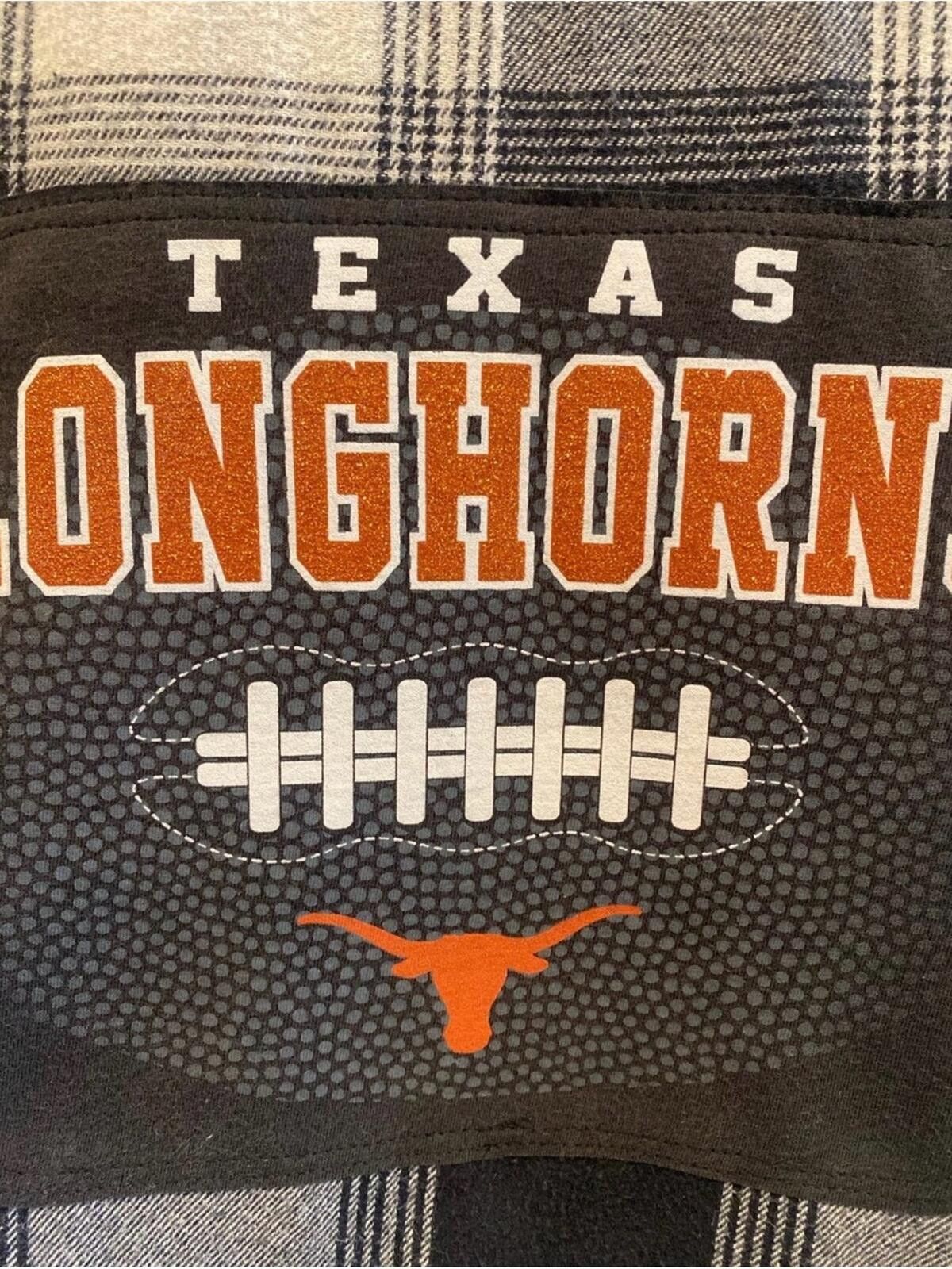 Old Navy Upcycled Texas Longhorns Flannel Size L / US 10 / IT 46 - 2 Thumbnail