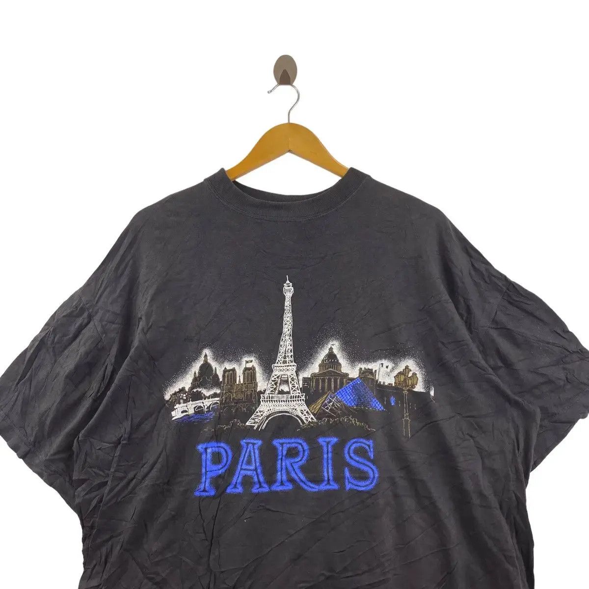 Vintage Vintage PARIS EIFFEL TOWER Painting Oversize Baggy Tee Size US XL / EU 56 / 4 - 2 Thumbnail