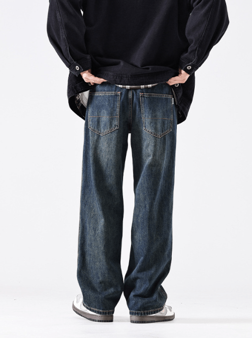 Japanese Brand × Jean Trendy high street straight men's loose retro jeans Size US 32 / EU 48 - 4 Thumbnail