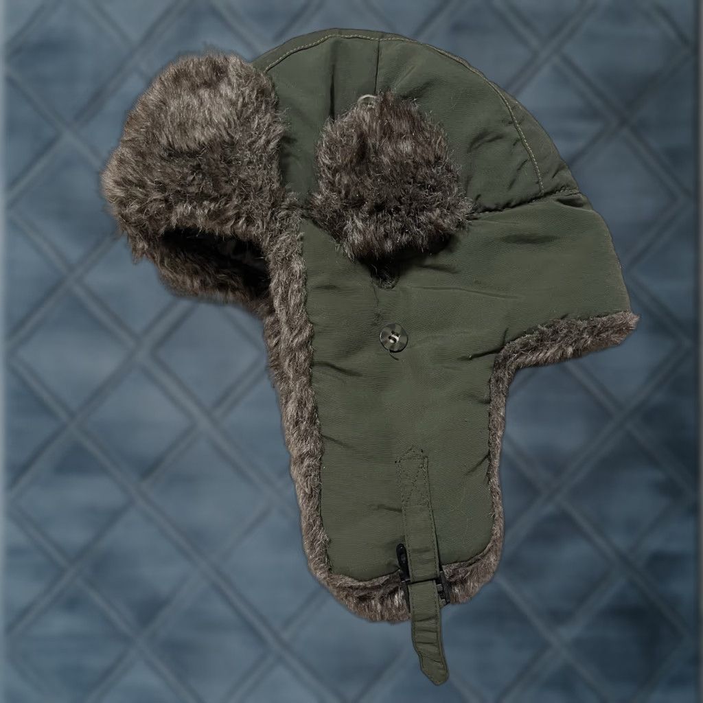 Olive Mad Bomber Hat Cap Trapper Fitted Adult Small Olive Green Faux Fur Ear Flaps Size ONE SIZE - 1 Thumbnail