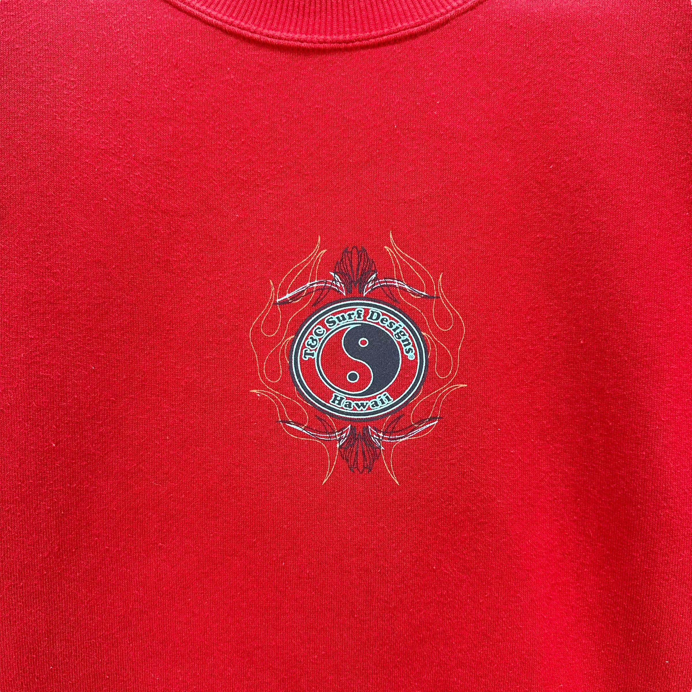 Japanese Brand T&C SURF DESIGNS HAWAII BIG LOGO RED SWEATSHIRTS #8568-015 Size US L / EU 52-54 / 3 - 6 Thumbnail