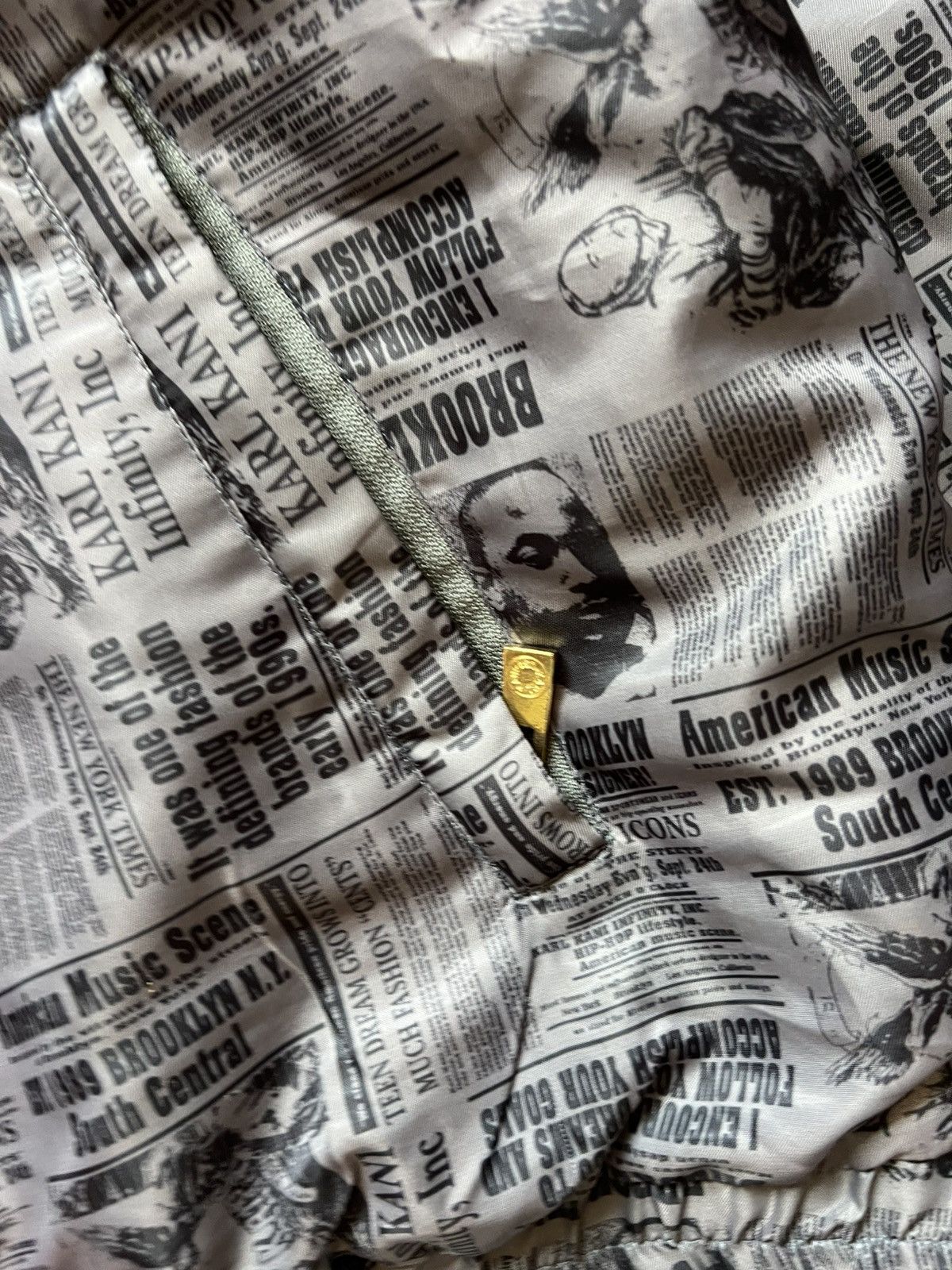 Karl Kani Down Puffer Jacket Magazine Anorak Gray