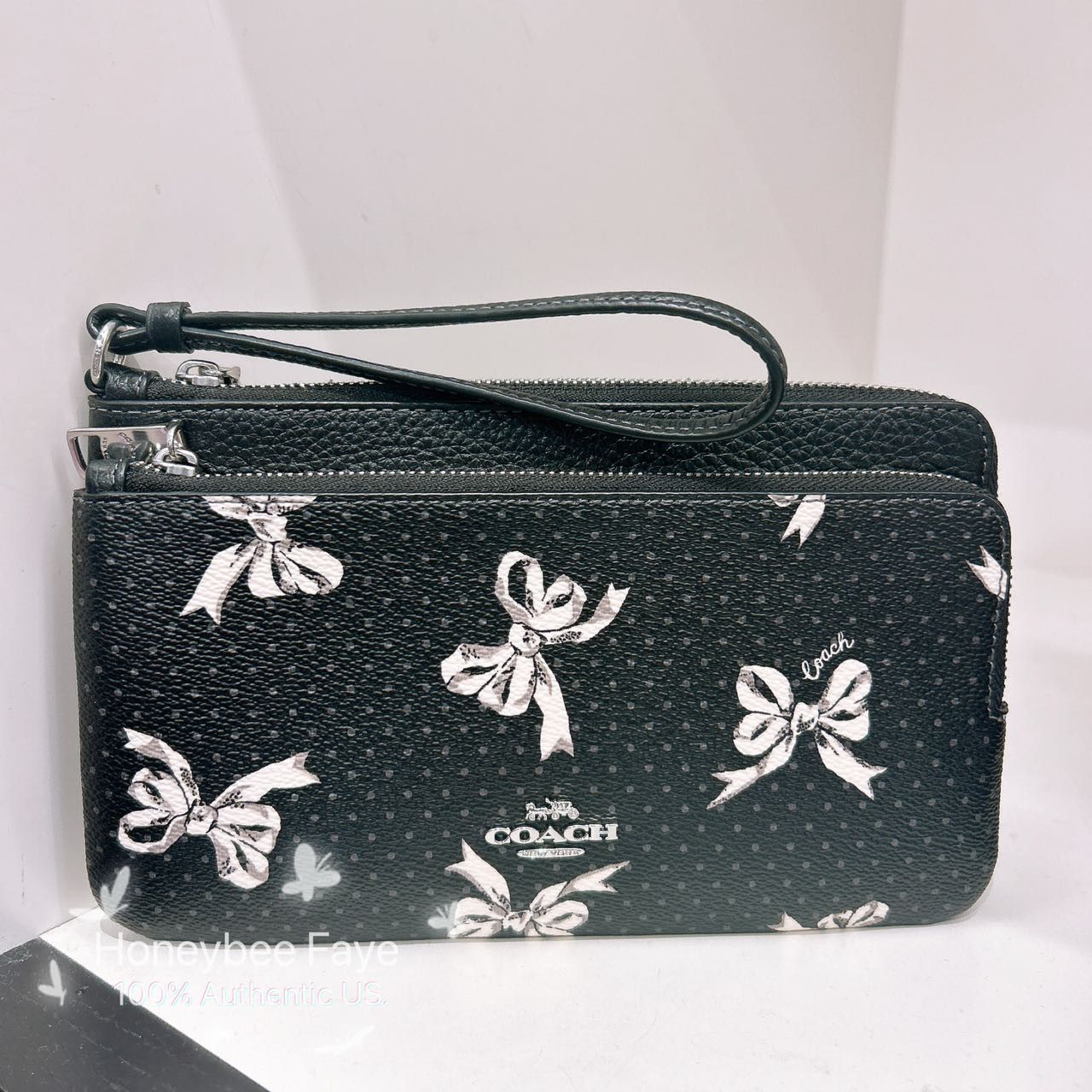 Coach Double Zip Wallet With Bow Print CAA85 Size ONE SIZE - 1 Thumbnail