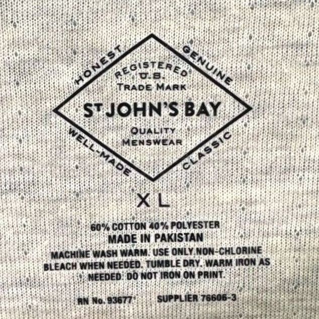 Vintage St. John's Bay Henley Shirt Mens XL Blue/Gray Striped Long Sleeve Classic NEW Size US XL / EU 56 / 4 - 4 Thumbnail