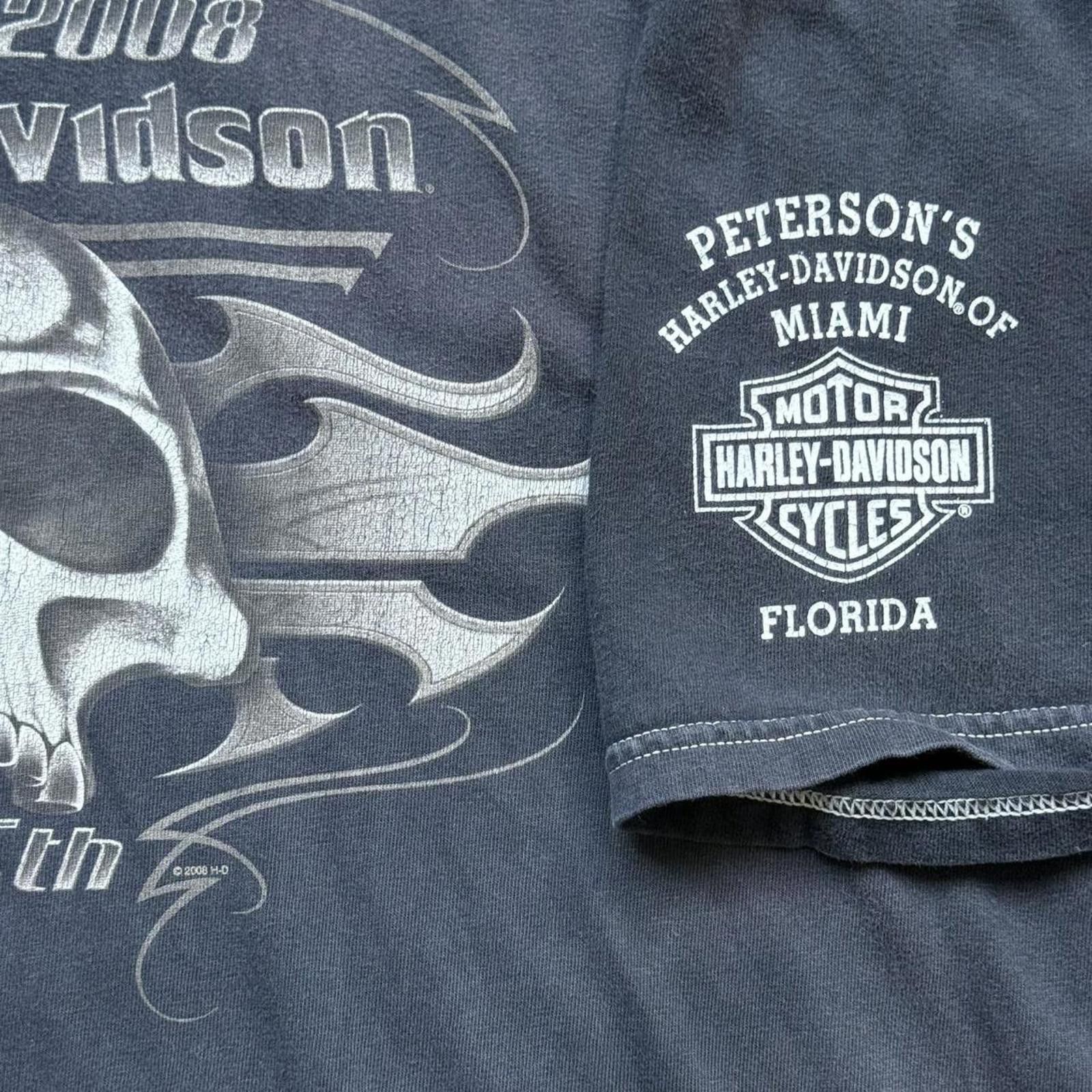 Harley Davidson Harley-Davidson 2008 “105th anniversary skull” Y2K T-shirt Size US XXL / EU 58 / 5 - 5 Thumbnail
