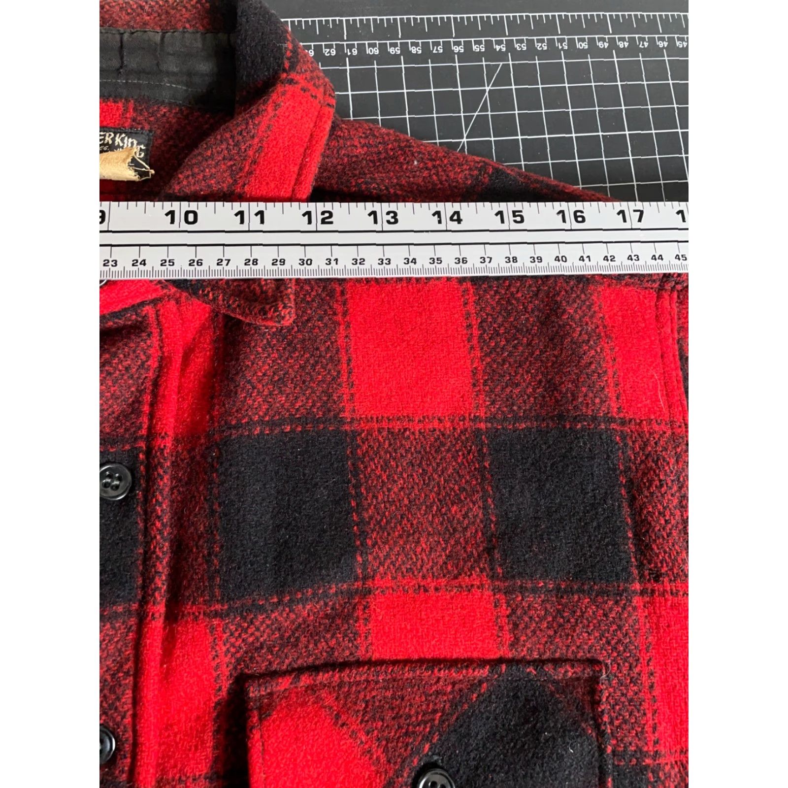 Vintage VINTAGE Winter King Wool Flannel Shirt Jacket - Red Black Buffalo Plaid - Men's Large - 70s Grunge Casual Workwear Shirt-Jacket Size US L / EU 52-54 / 3 - 7 Thumbnail