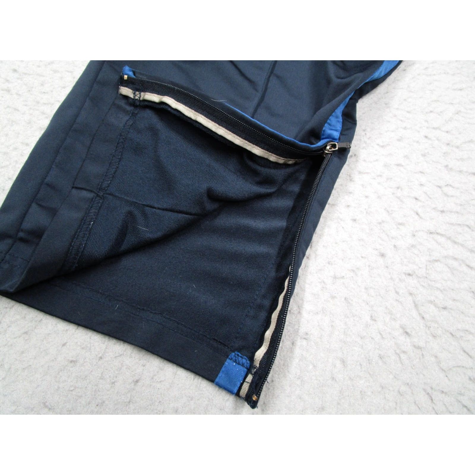 Abercrombie & Fitch VINTAGE Abercrombie & Fitch Track Pants Mens Medium Blue 00s Zip Pockets Side Stripe Zipper Bottom Leg Classic Athletic Casual Sports Size US 31 - 5 Thumbnail