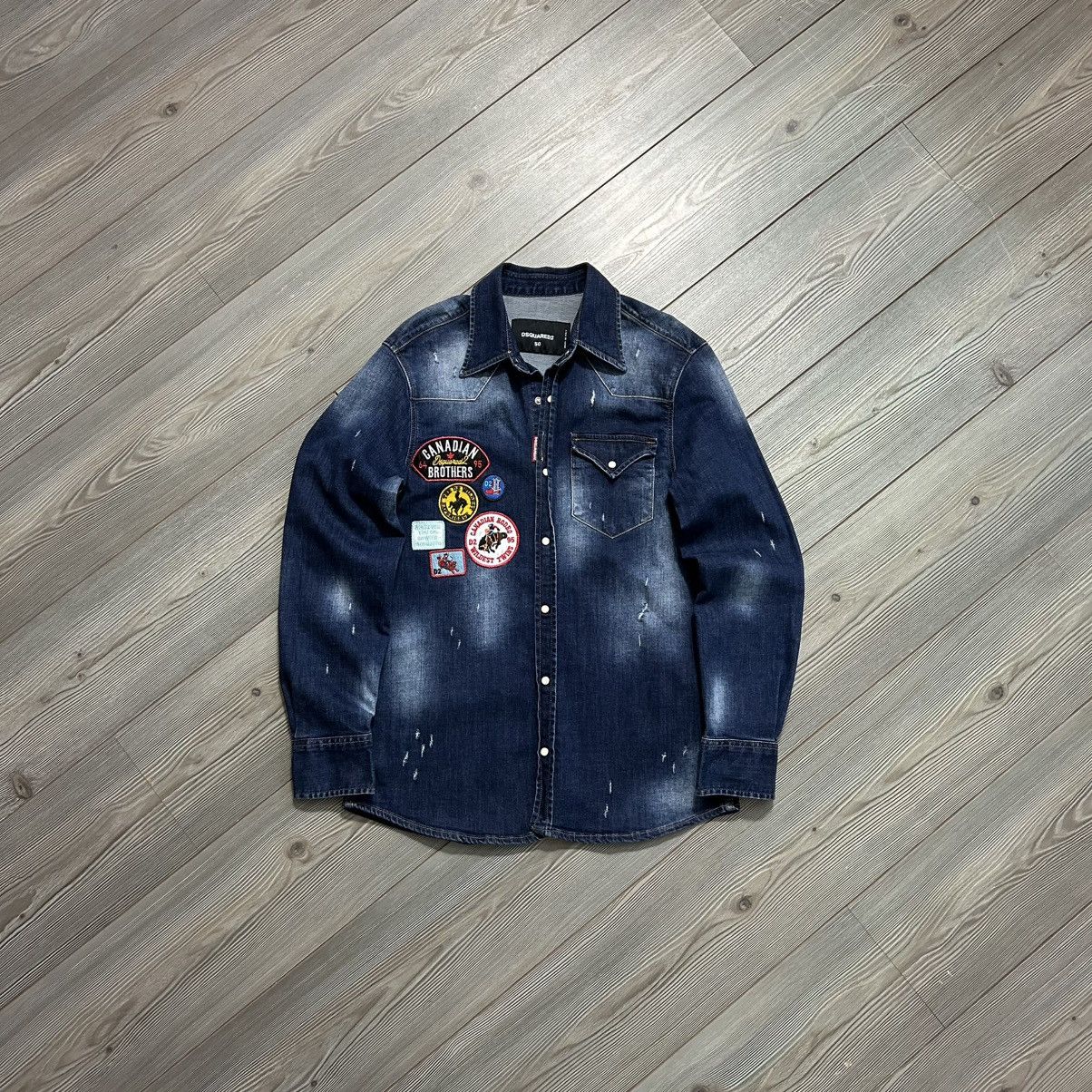 Dsquared2 Dsquared2 Distresses Western Denim Shirt With Patches Size US M / EU 48-50 / 2 - 7 Thumbnail
