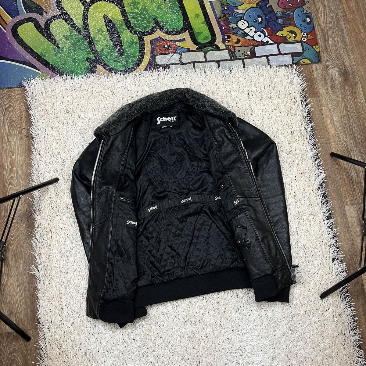 Schott Rare vintage Schott NYC Leather Jacket Cowhide bomber ID6875 Size US XL / EU 56 / 4 - 3 Thumbnail
