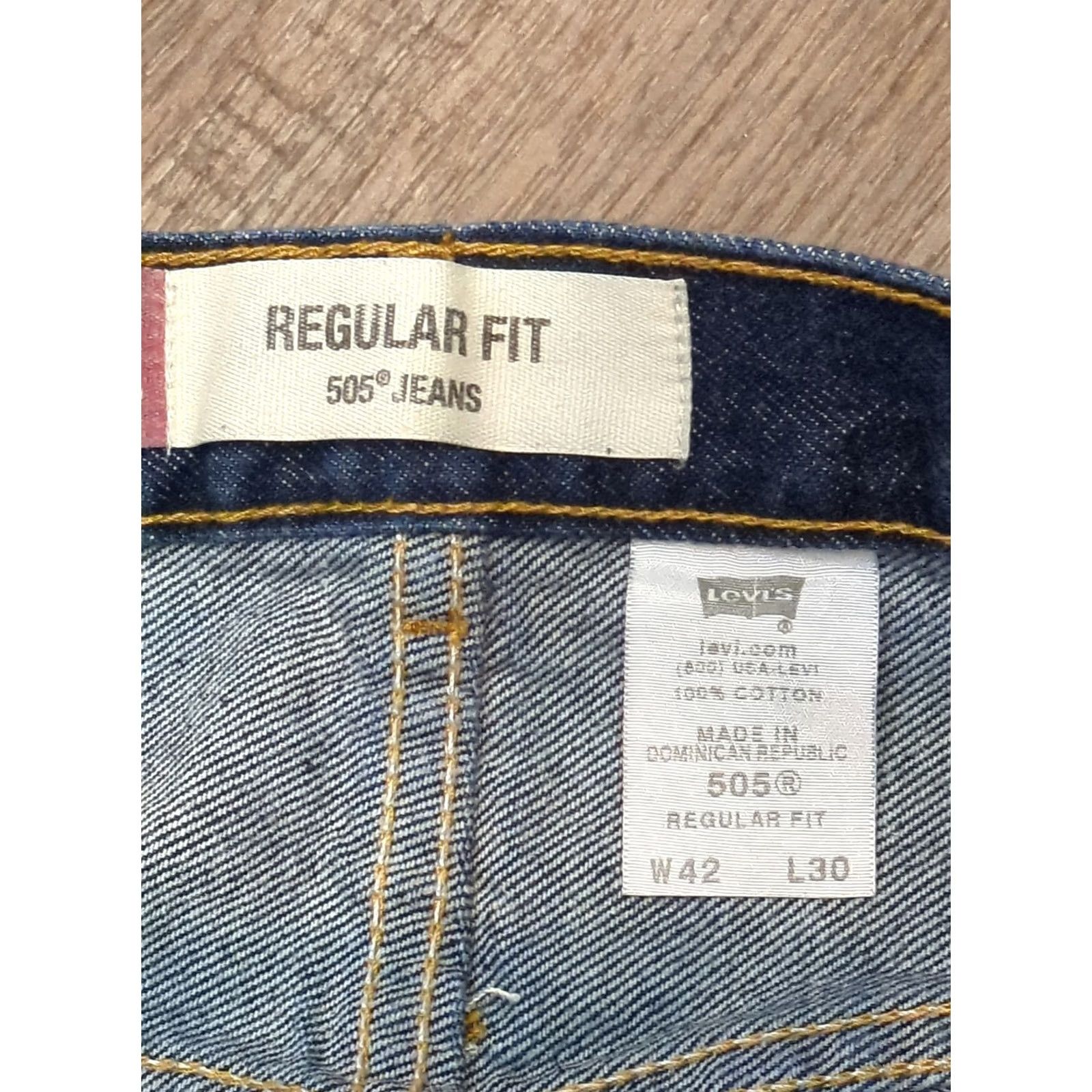 Levi's Levi's 505 Jeans Straight Regular Blue Denim 42x30 Men Regular Mid Rise Cotton USA 500 Series Navy Logo Pocket Size US 42 / EU 58 - 2 Thumbnail