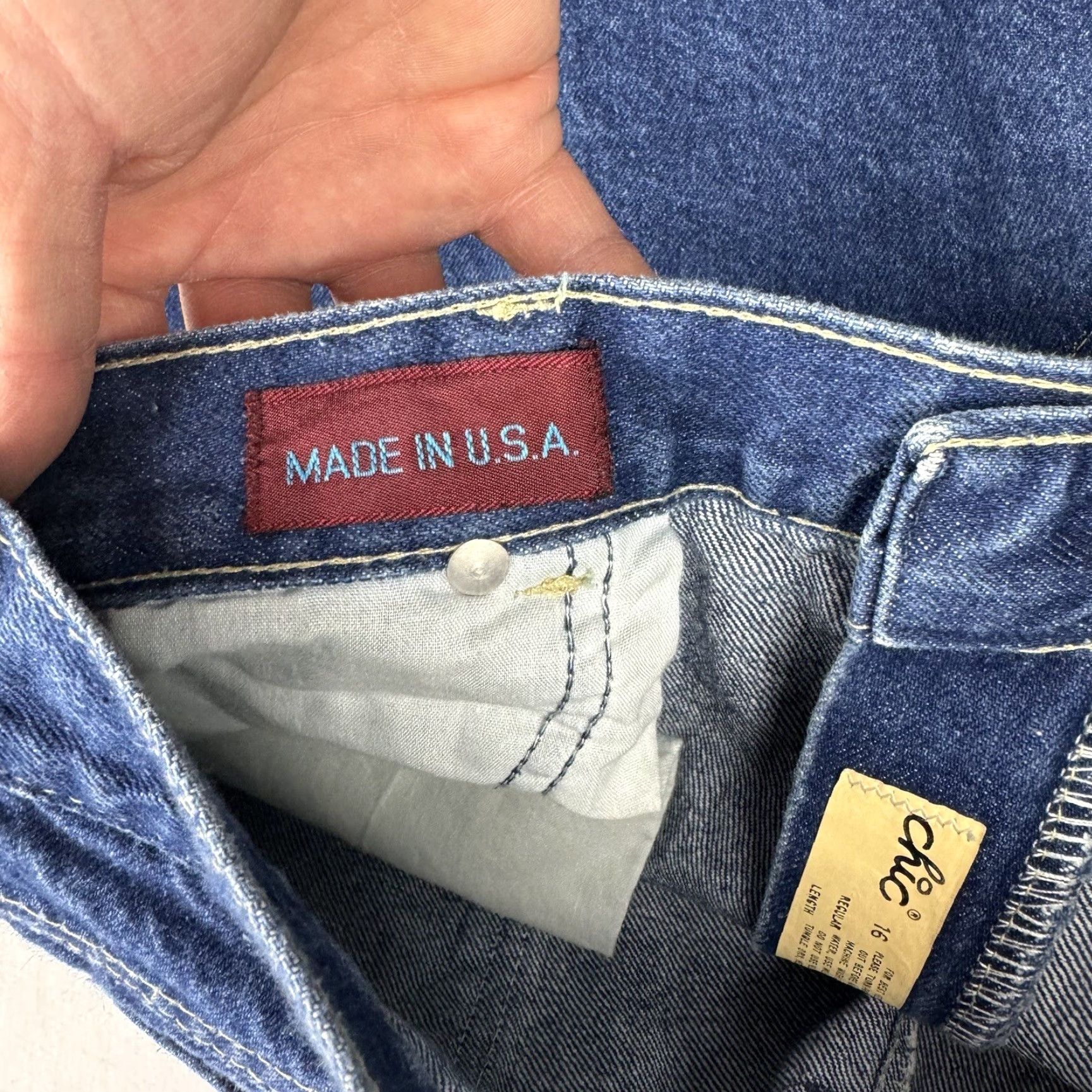 Vintage VINTAGE CHIC Jeans Womens 16 Blue High Waist Mom Jeans Made In USA Y2K Size 38" / US 16 / IT 52 - 5 Thumbnail