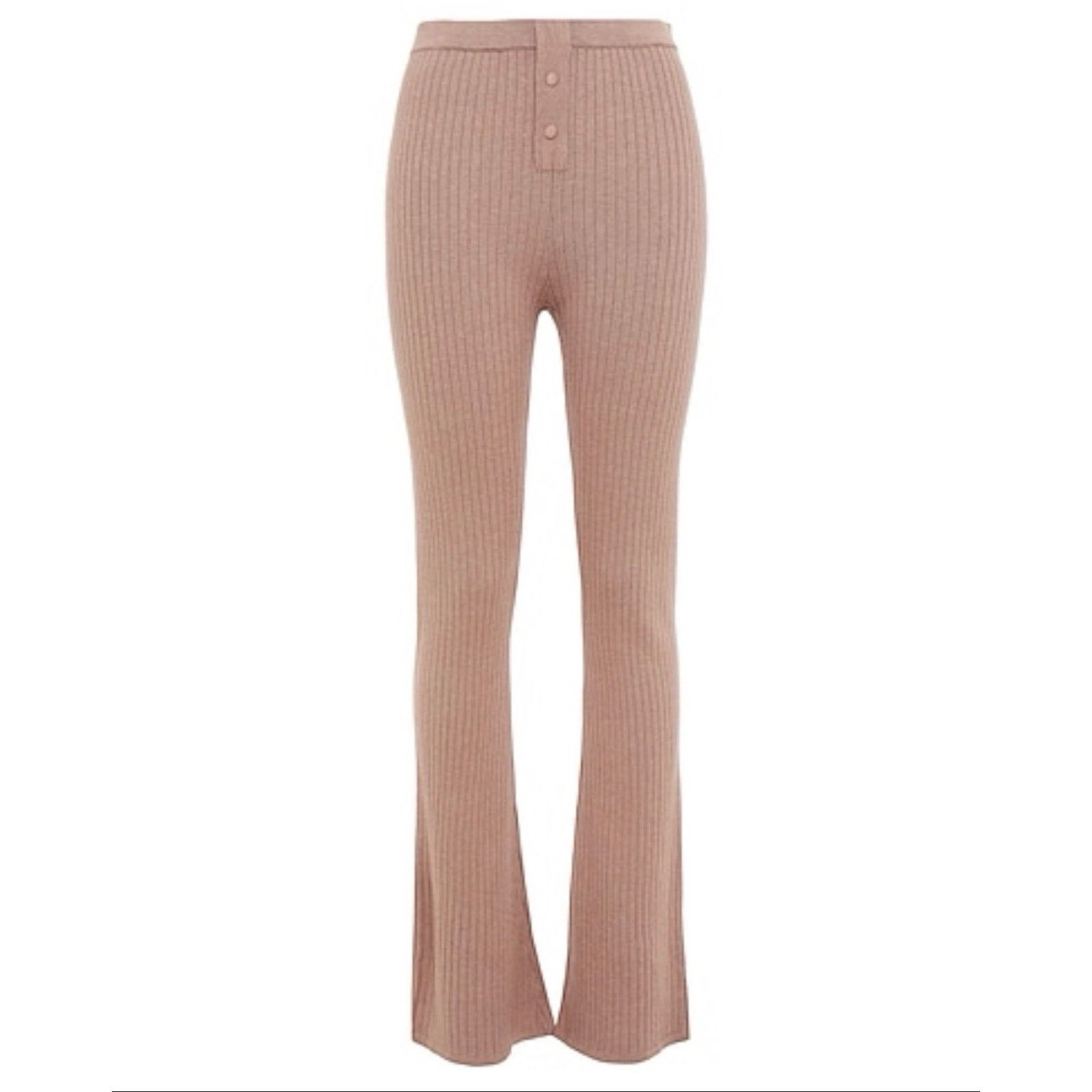 Live The Process NWT Live The Process Dusty Rose Pink Ribbed Flare Pants L Size 29" - 1 Thumbnail