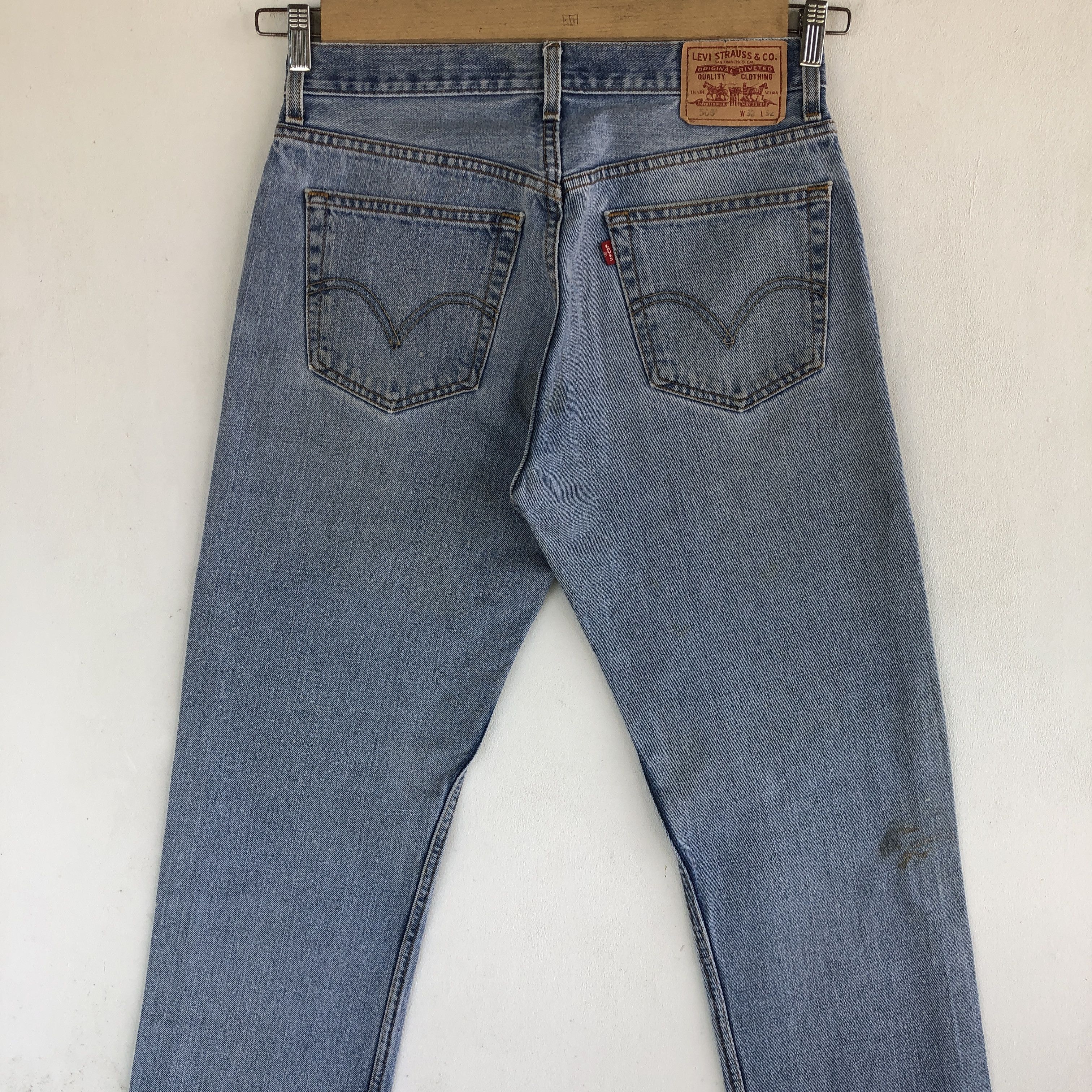 Levi's Vintage Levis 505 Jeans Levi's Sun Faded Light Wash Denim Size US 30 / EU 46 - 4 Thumbnail