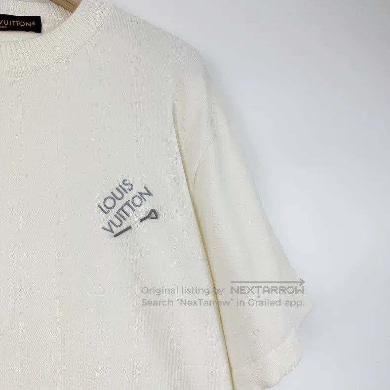 Louis Vuitton Louis Vuitton Off-white chest pin embroidered logo knit sh Size US XL / EU 56 / 4 - 5 Thumbnail