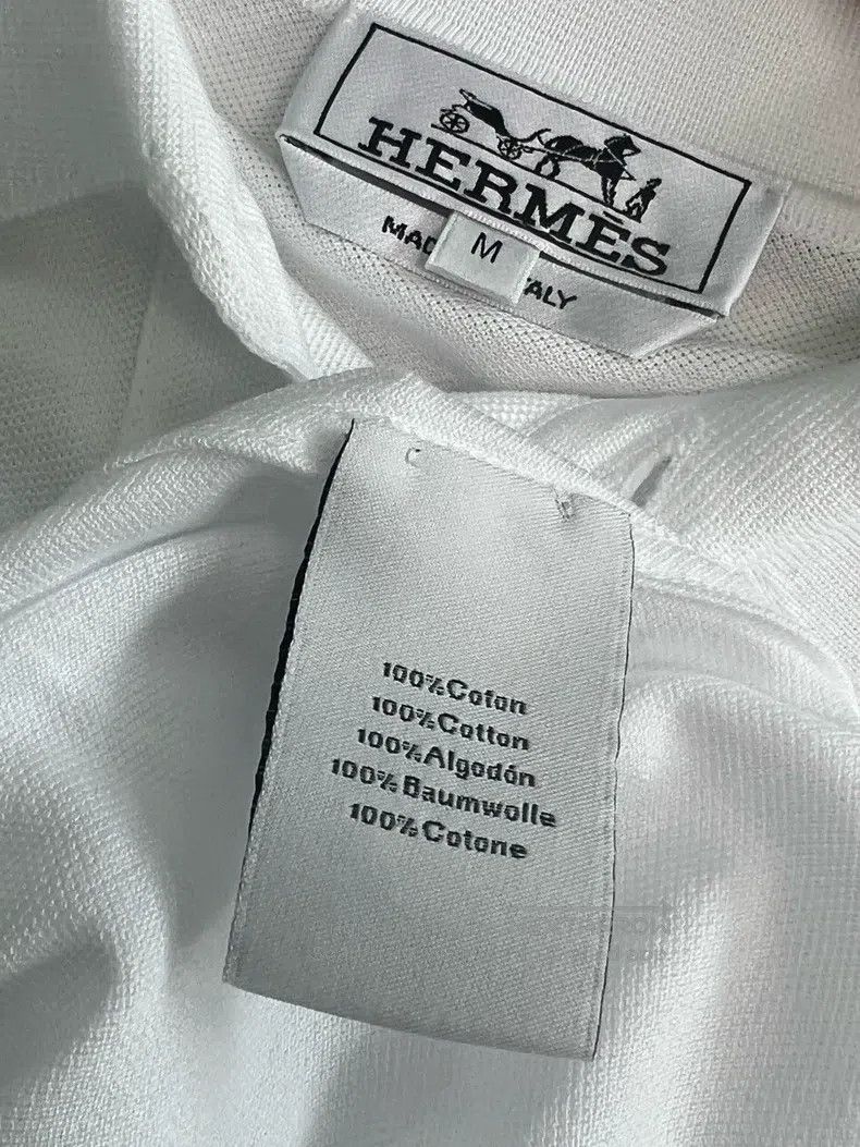 Hermes Hermes Men's polo shirt with green collar Size US M / EU 48-50 / 2 - 5 Thumbnail