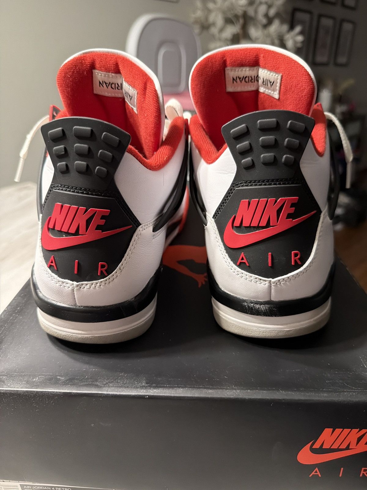 Jordan Brand Jordan 4 Retro Fire Red Size US 12 / EU 45 - 4 Thumbnail