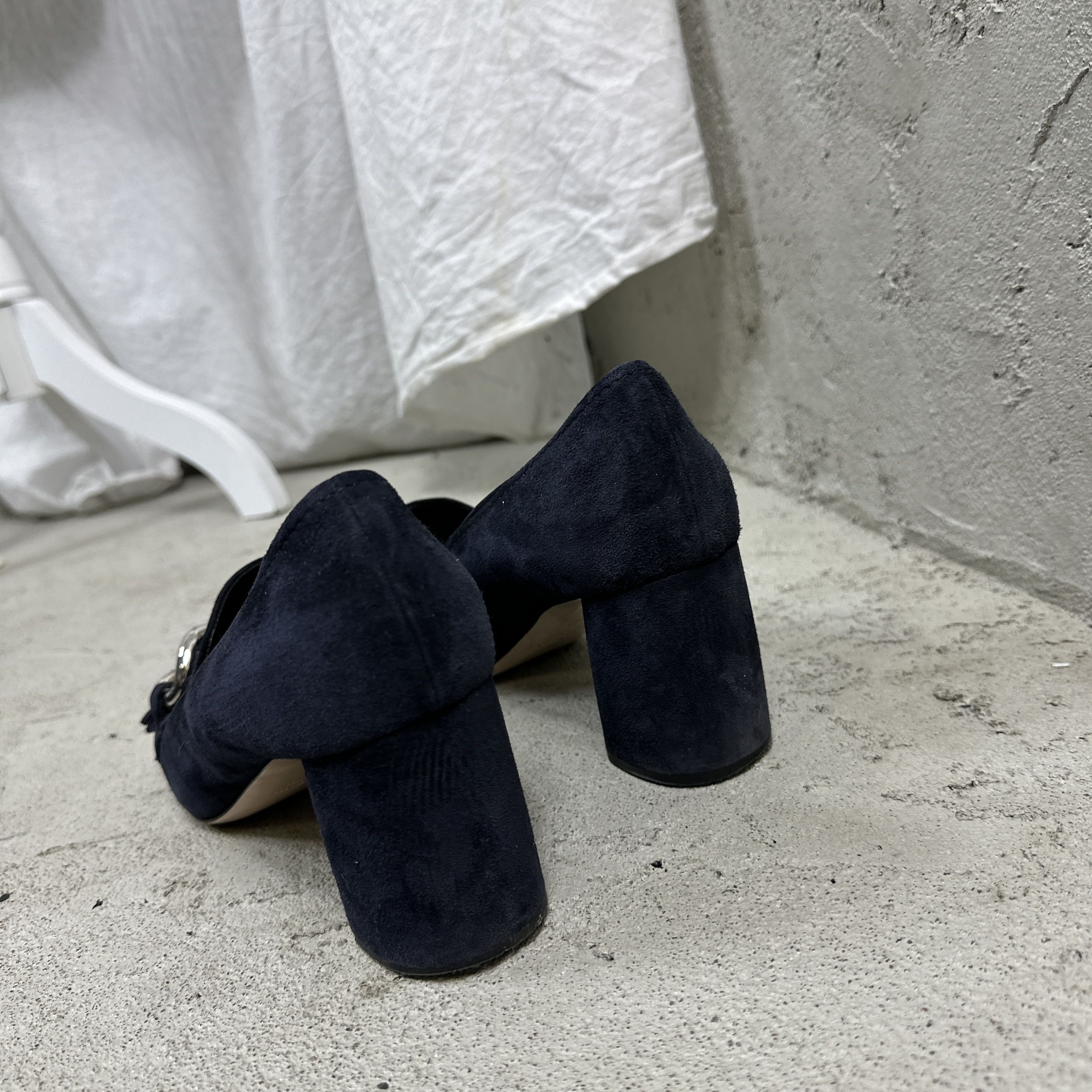 Miu Miu × Vintage Vintage Miu Miu Velvet Heeled Loafers Boots Size US 9 / IT 39 - 6 Thumbnail