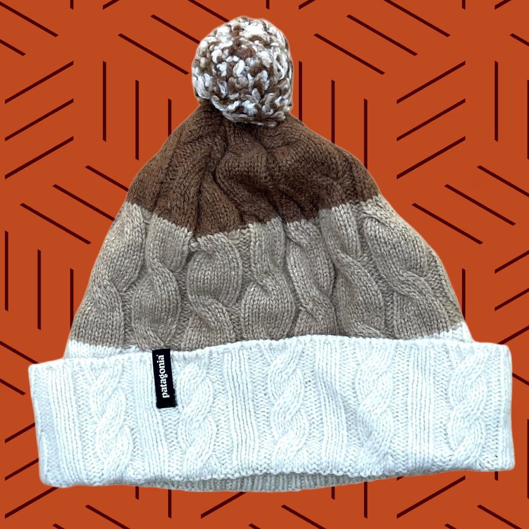 Patagonia Patagonia Breaks Pom Beanie Hat Womens One Size Knit Brown Merino Wool Blend Size ONE SIZE - 1 Thumbnail