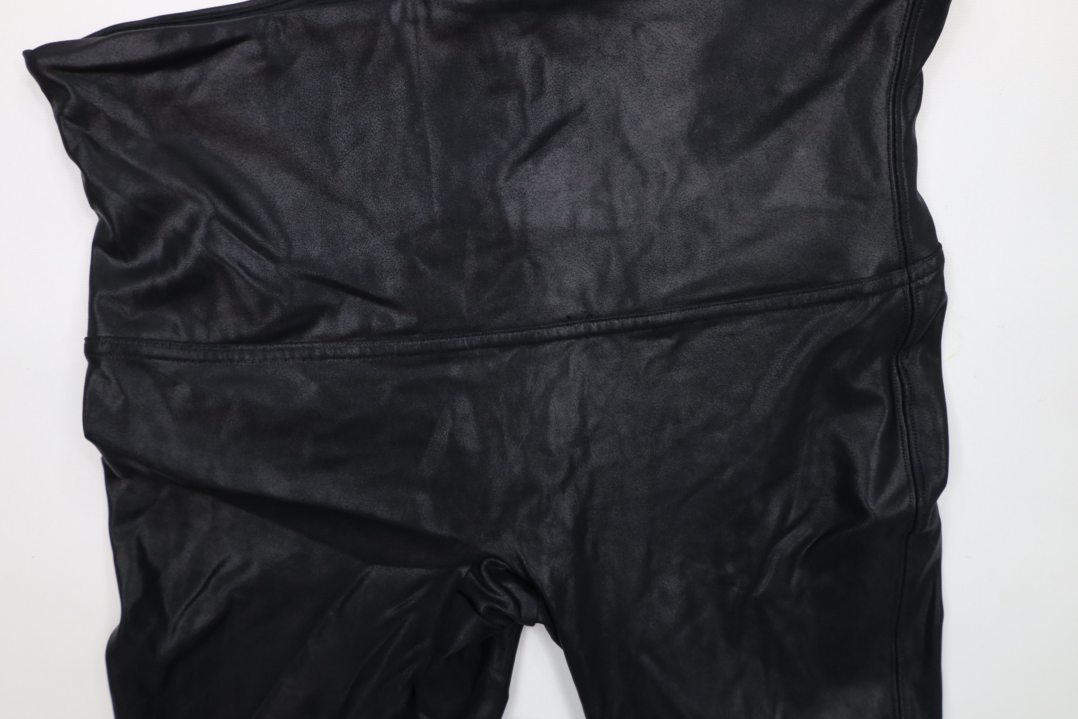 Spanx × Vintage Spanx Faux Leather Spandex Leggings Pants Black Shapewear Size 29" - 5 Thumbnail