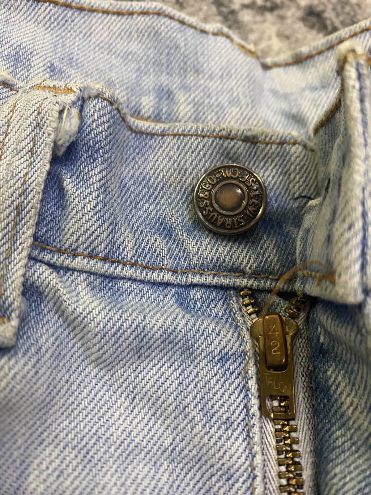 Levi's × Levi's Vintage Clothing × Vintage Vintage 70s Levi’s Jeans Orange Tab Button 8 Talon Zipper Size US 30 / EU 46 - 15 Thumbnail