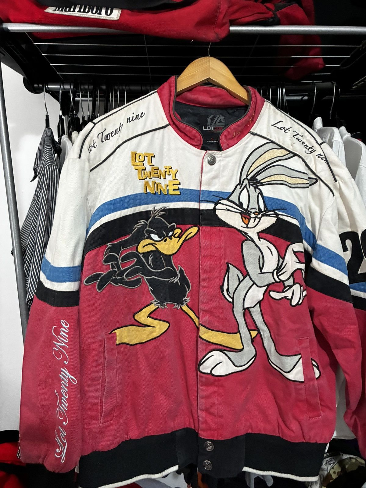 Vintage Vintage lot29 looney tunes nascar jacket Size US XL / EU 56 / 4 - 1 Thumbnail