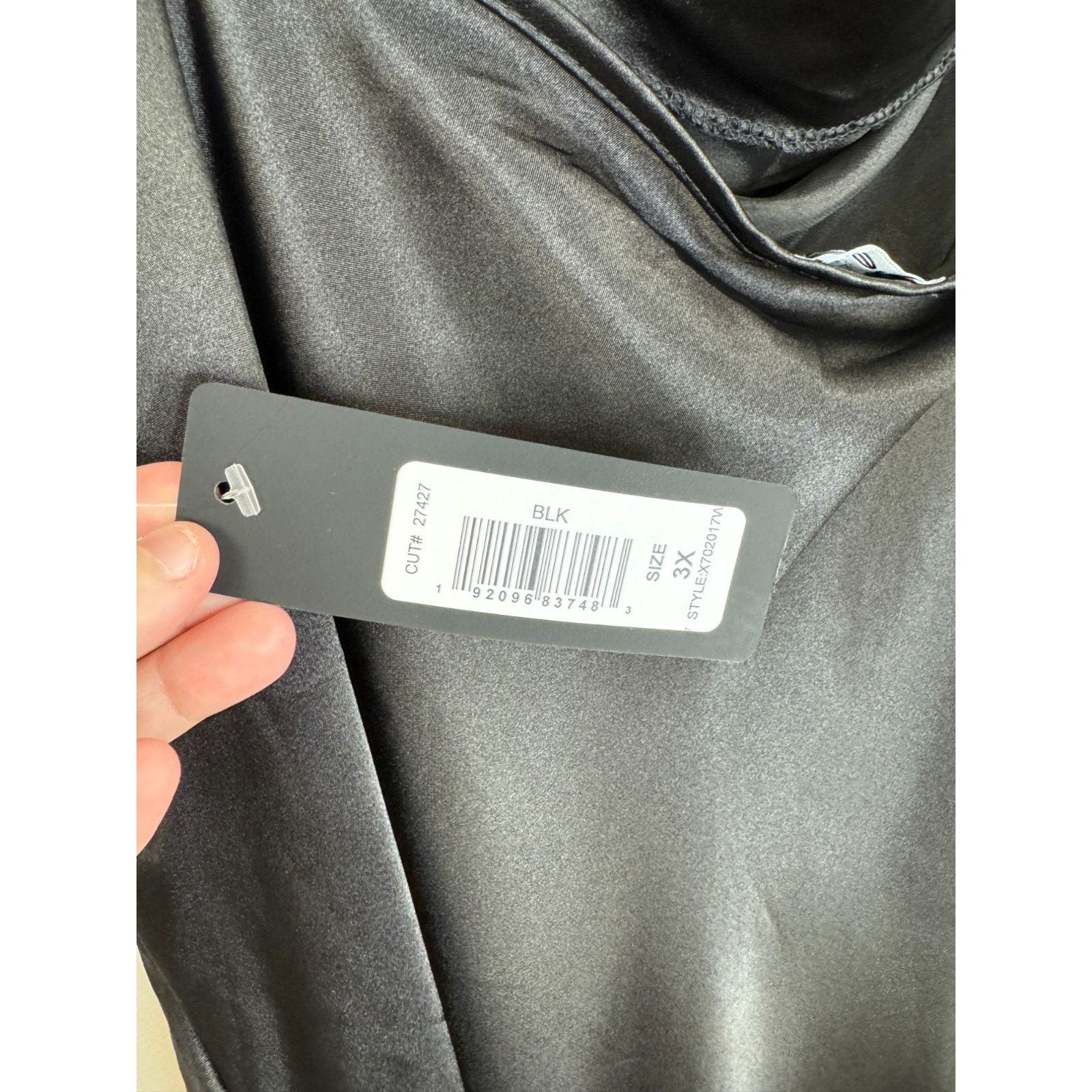 Bebe Bebe Dress 3X Black Slip Midi Cowl Neck Satin Style Size 3XL / US 20-22 - 10 Thumbnail
