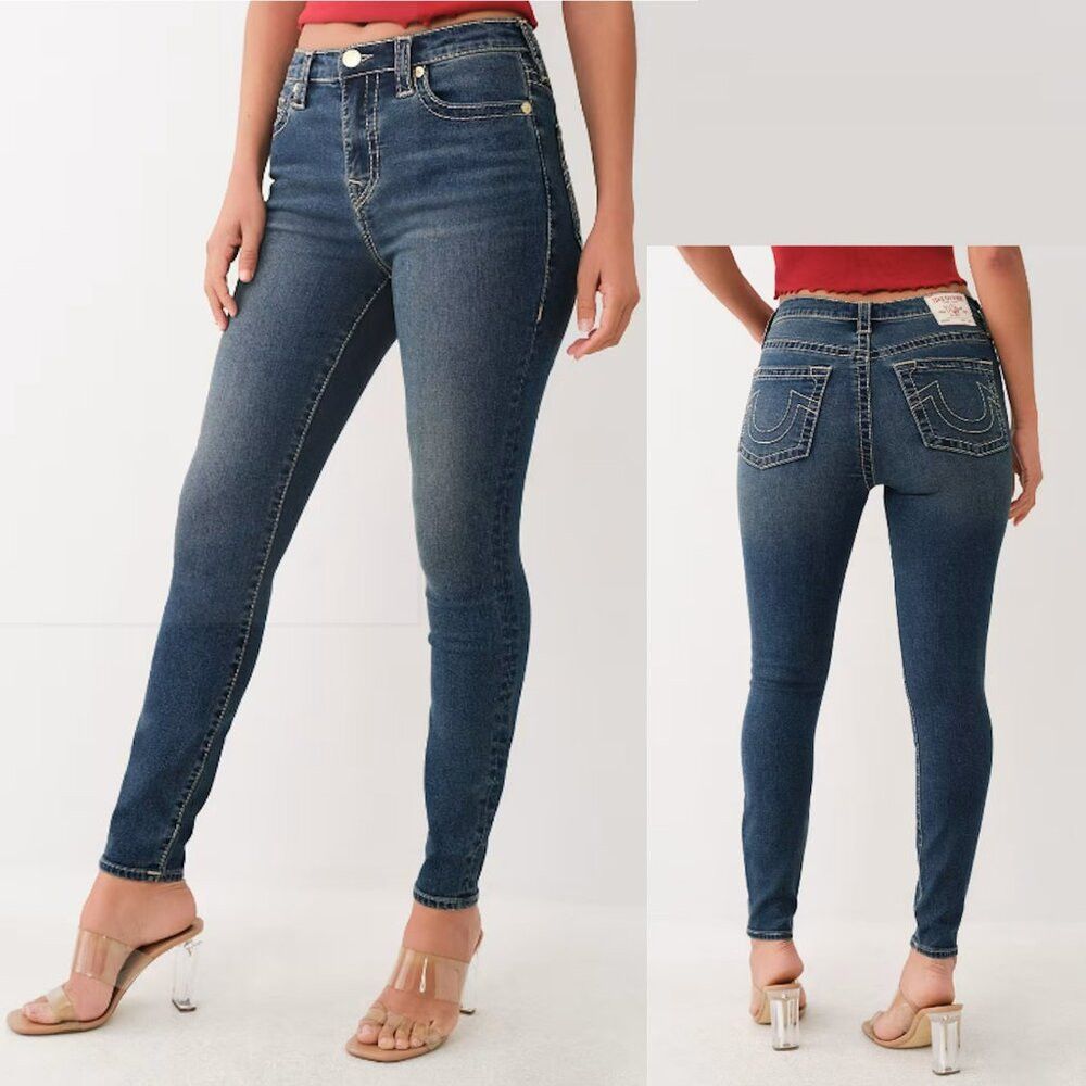True Religion NWT New $199 True Religion HALLE BIG T SUPER SKINNY Jeans S Size 28" / US 6 / IT 42 - 1 Thumbnail
