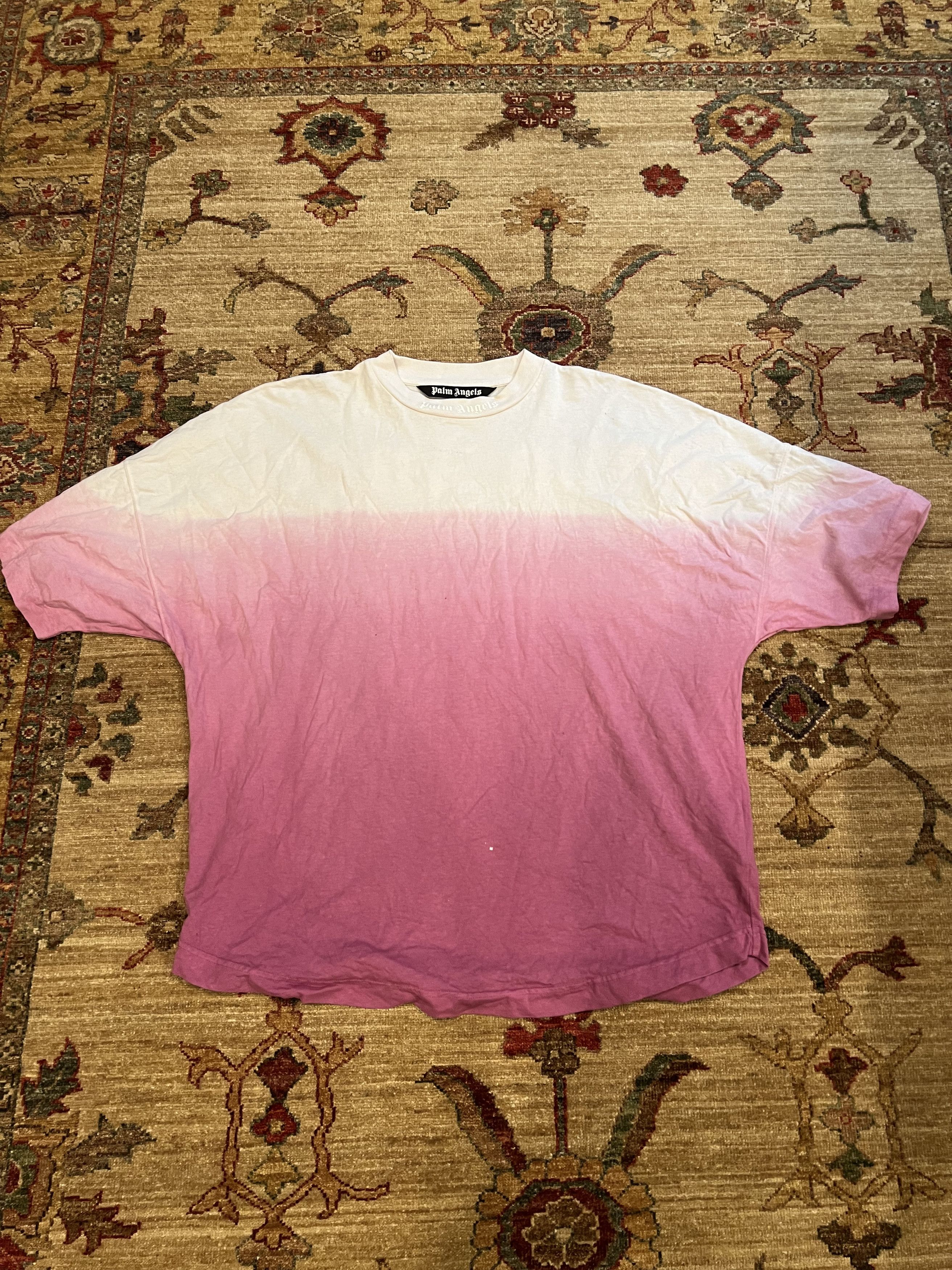 image of Palm Angels Gradient Logo T-Shirt in Purple/White, Men's (Size XL)