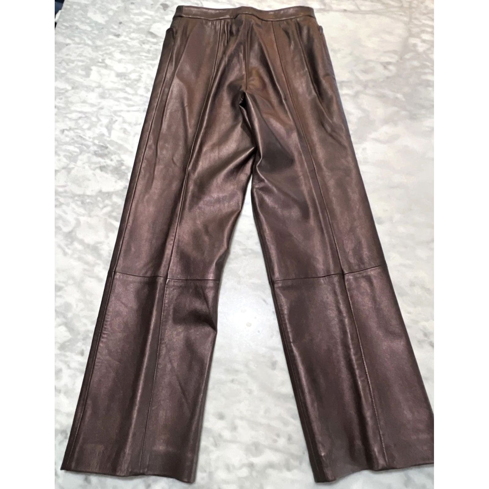Ellen Tracy VINTAGE Linda Allard Ellen Tracy Pants Women 12 Leather Mauve 90s Size 34" / US 12 / IT 48 - 4 Thumbnail