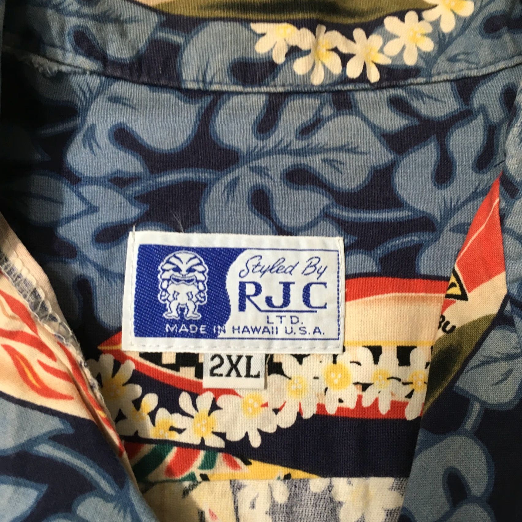 Vintage VINTAGE RJC Hawaiian Shirt Mens 2XL blue ALOHA Relax camp NEEDS REPAIRING Size US XXL / EU 58 / 5 - 4 Thumbnail