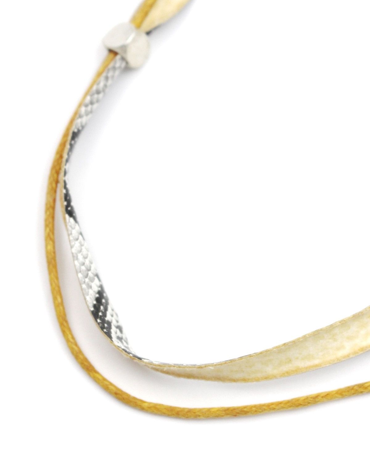 If Six Was Nine 1990S HAMMERED HOOP LEATHER DISC SNAKESKIN NECKLACE Size ONE SIZE - 6 Thumbnail