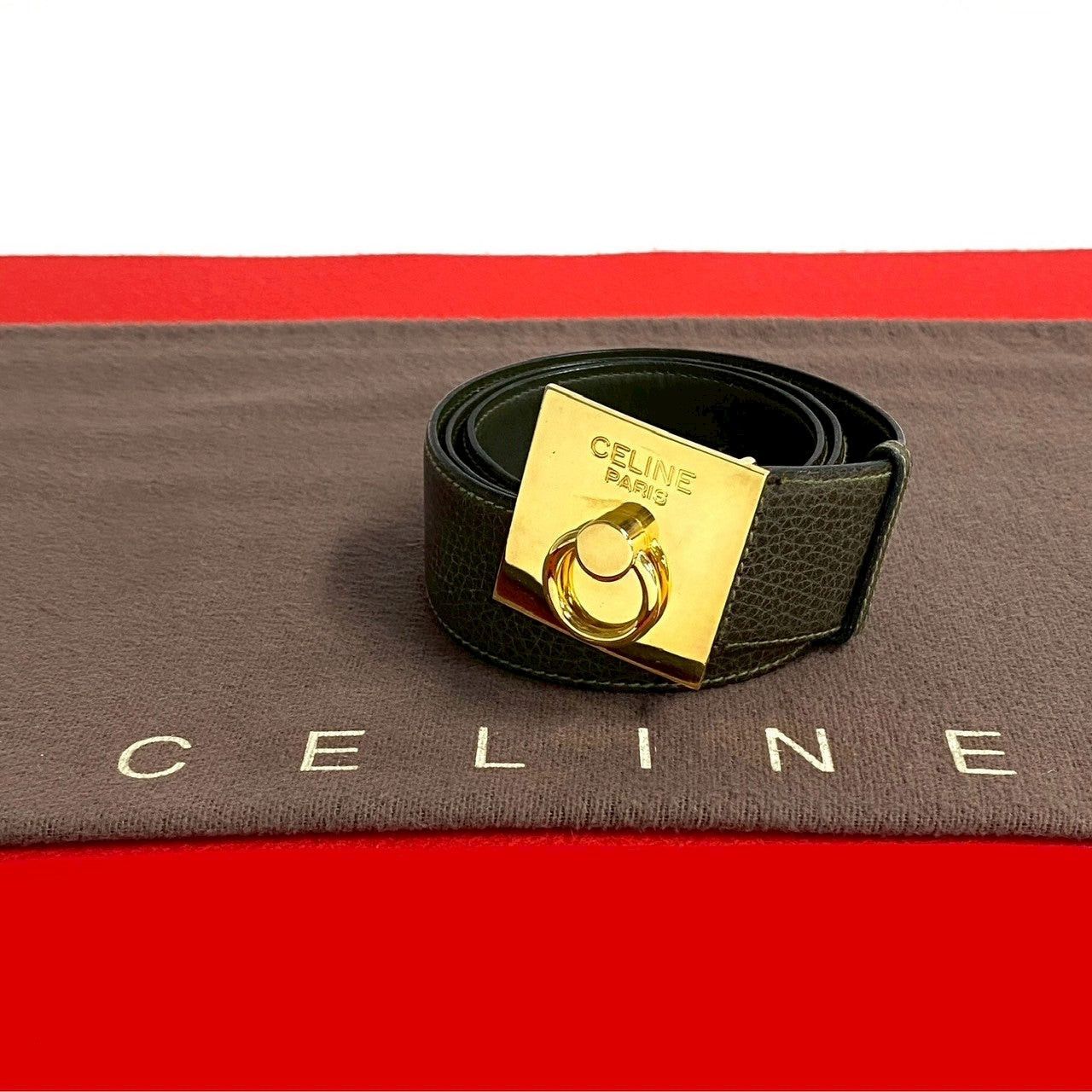 Celine Celine Belt Green Leather Size ONE SIZE - 1 Thumbnail