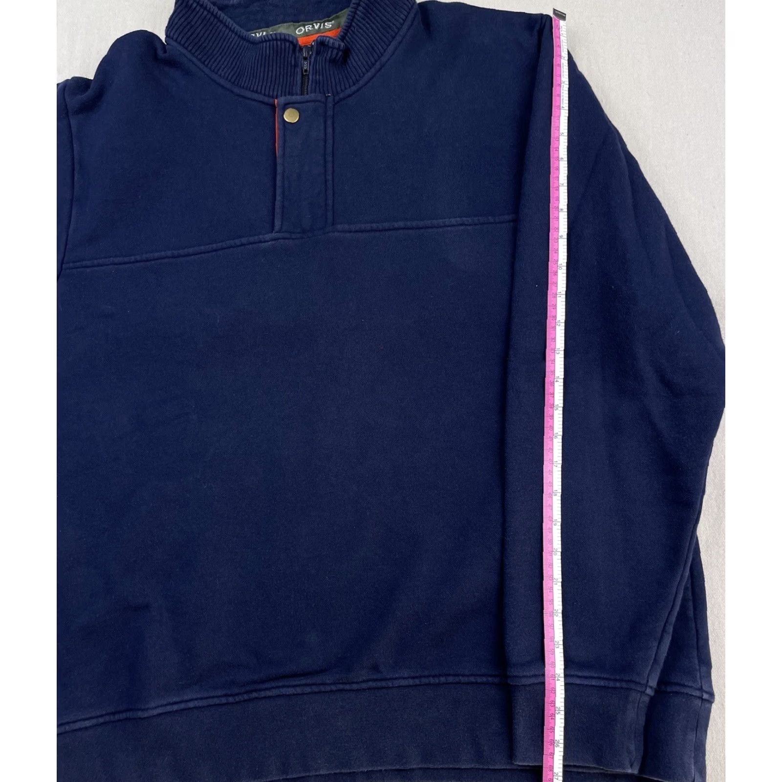 Orvis Orvis Sweater 1/4 Zip Pullover XL Mens Navy Blue Trout Fisherman Casual Knit Wool Cotton Polyester Fleece Size US XL / EU 56 / 4 - 5 Thumbnail